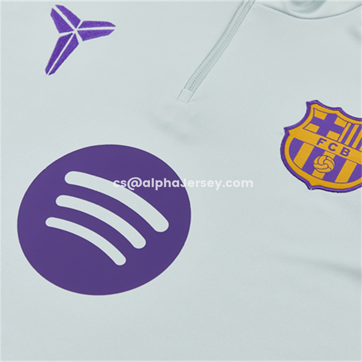 AJ-AlphaJersey-Barcelona 26-27 Kids Long Sleeves Training Set - Light Grey Top & Black Pants