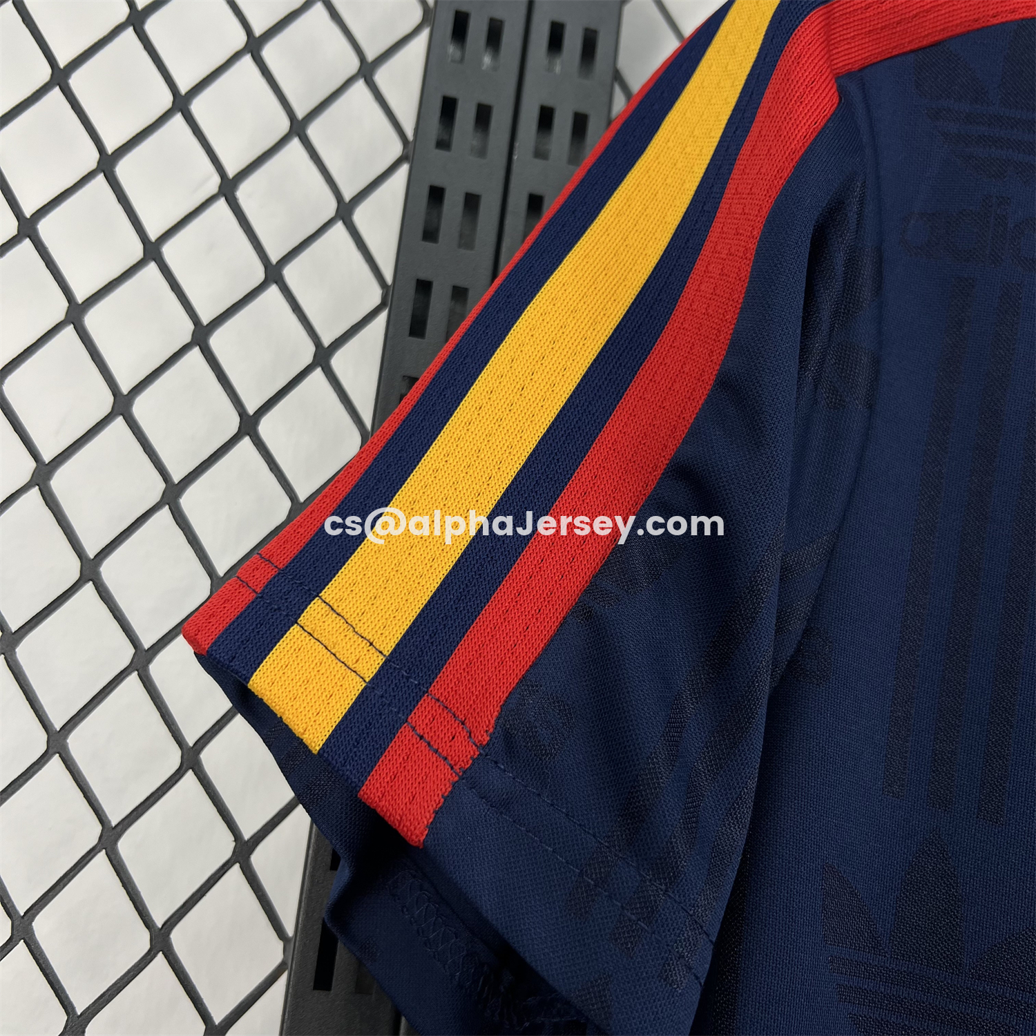 AJ-AlphaJersey-Spain 2026 Dark Blue With Red Accents Special Jersey - Fans Version