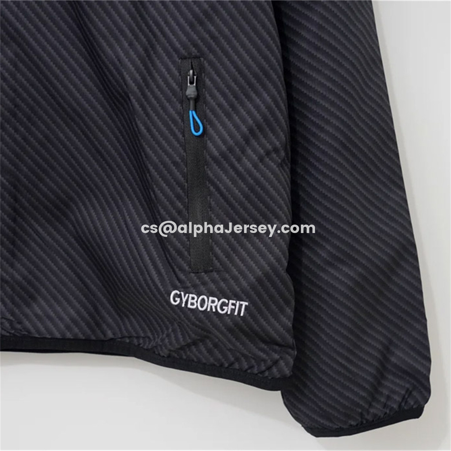 AJ-AlphaJersey-Napoli 25-26 Black With Blue Stripes Windbreaker Jacket