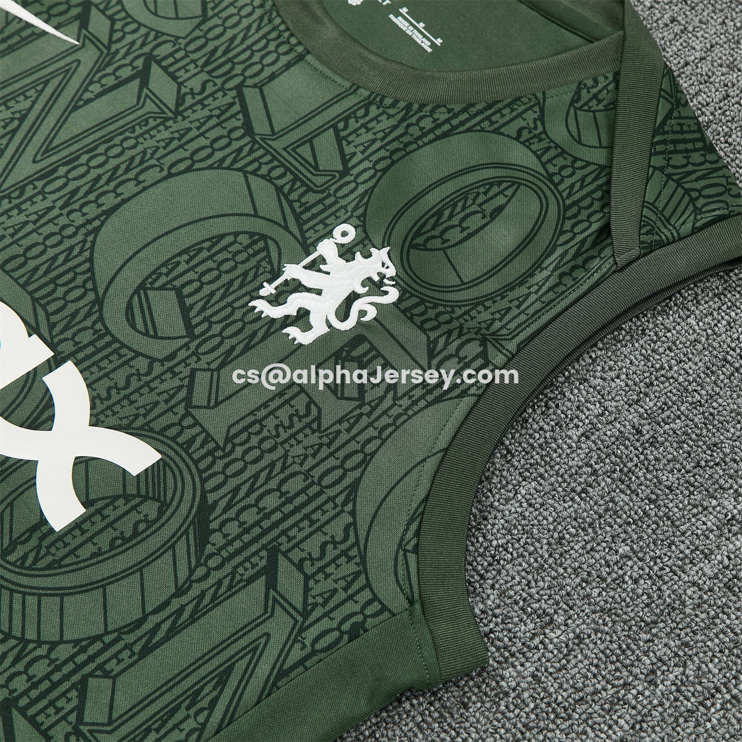 AJ-AlphaJersey-C.H.E.L.S.E.A 25-26 Vest Training Set - Dark Green Top & Dark Green Pants