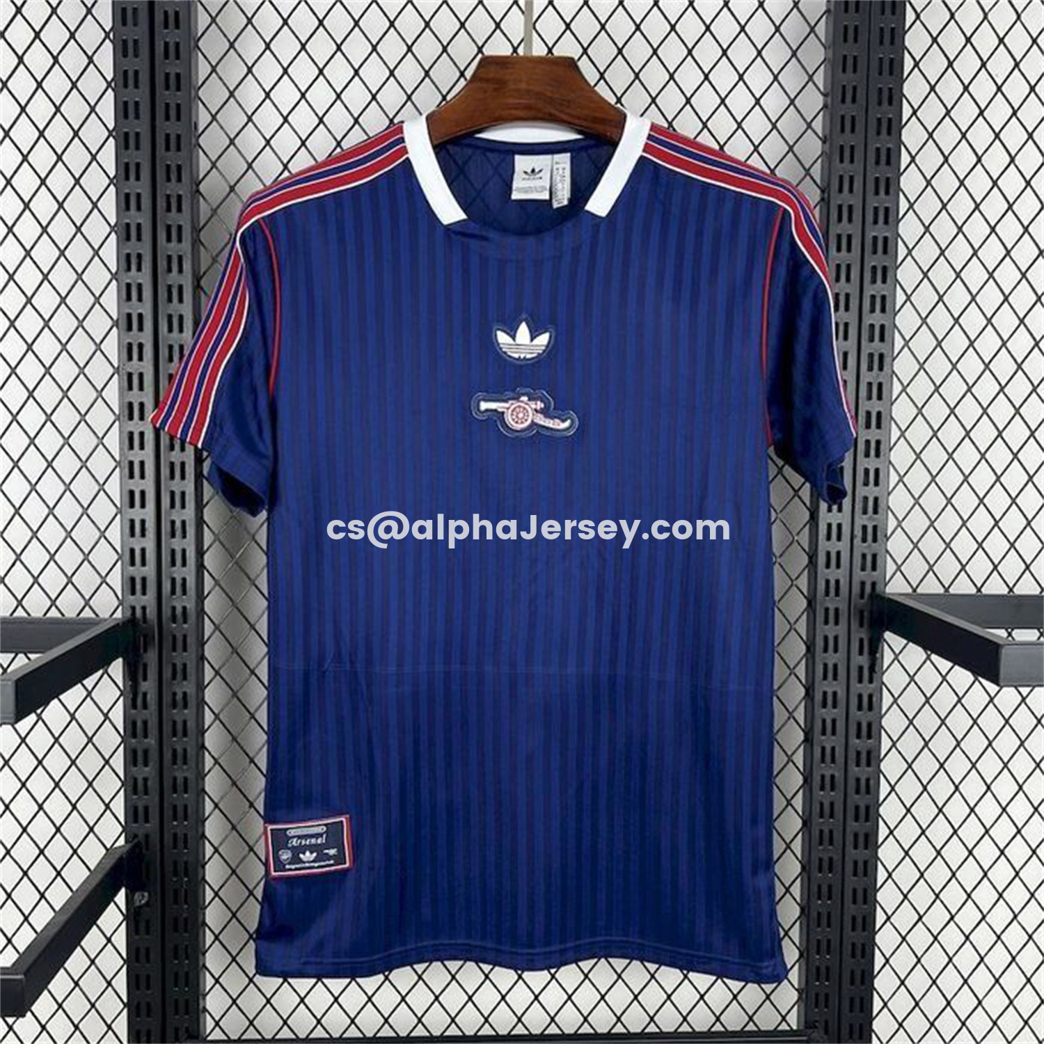 AJ-AlphaJersey-Arsenal 25-26 Blue With Red Stripes Special Jersey - Fans Version