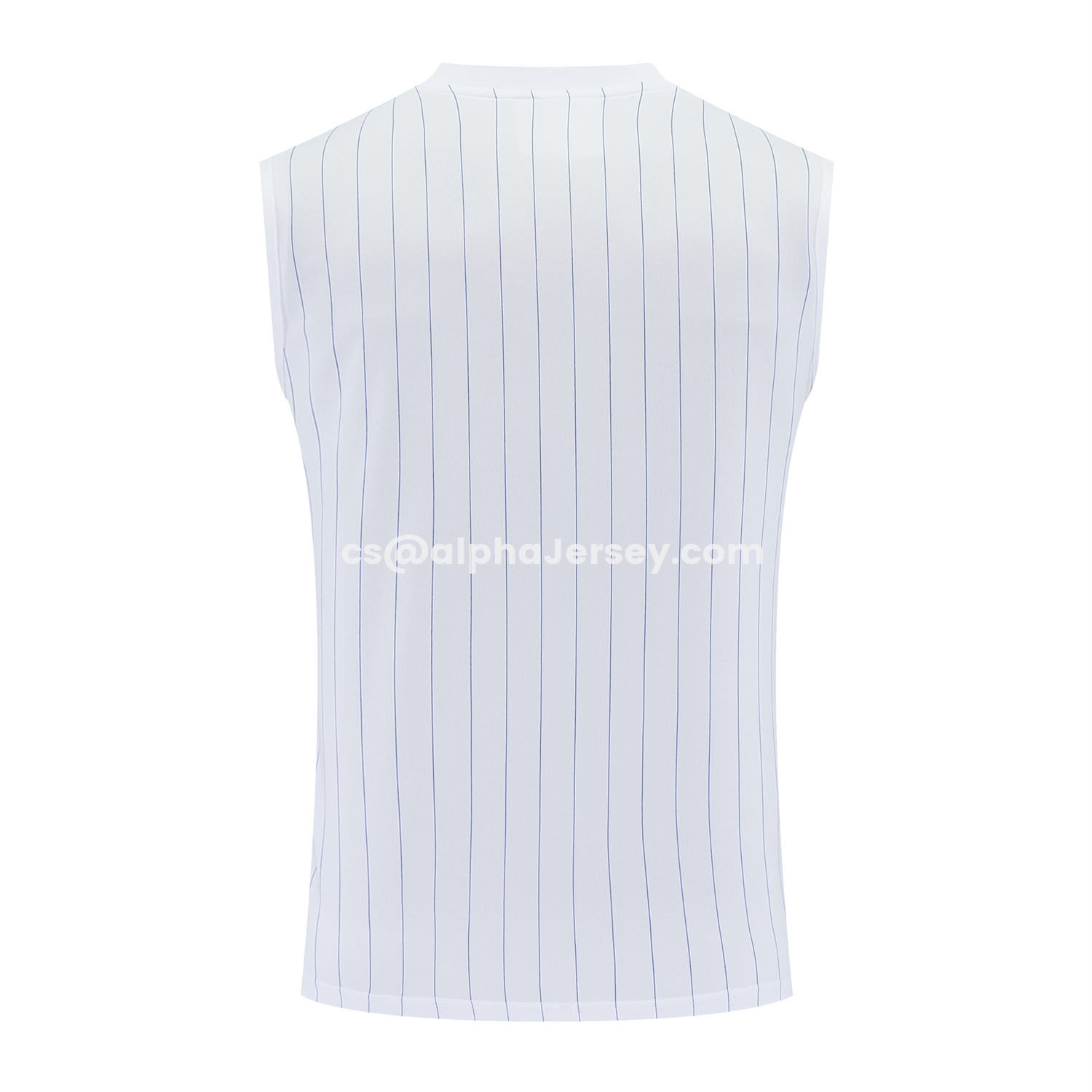 AJ-AlphaJersey-C.H.E.L.S.E.A 25-26 Retro Style Vest Training Set - White Top & Blue Stripes Pants