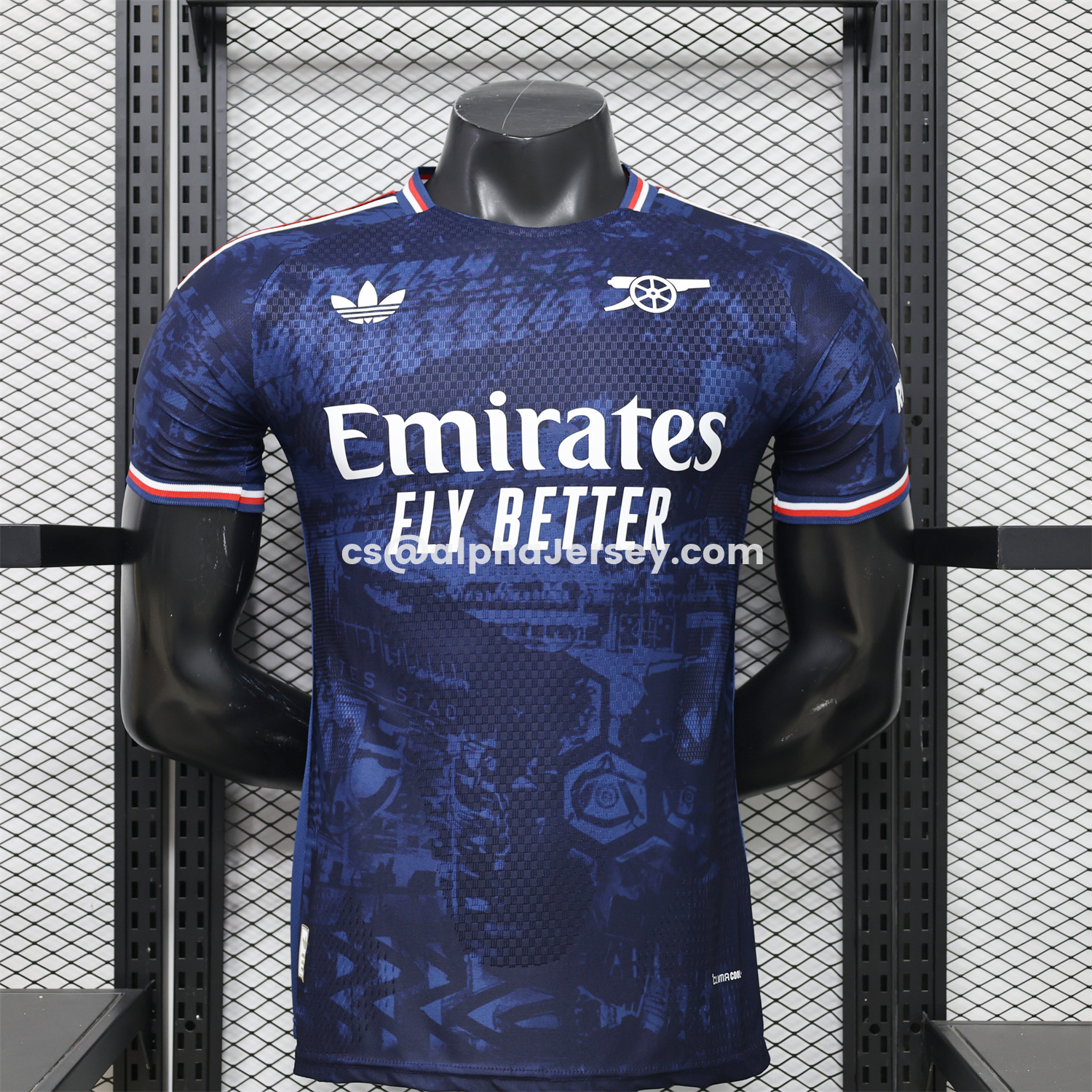 AJ-AlphaJersey-Arsenal 26-27 Dark Blue Digital Pattern Cannon Special Edition Jersey - Player Version