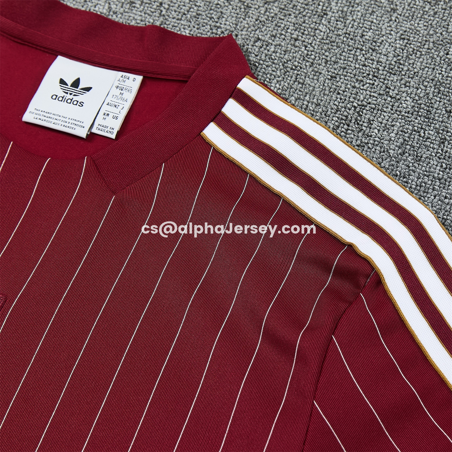 AJ-AlphaJersey-Arsenal 25-26 Retro Style Short-Sleeve Training Set - Dark Red With White Stripes Top & Pants