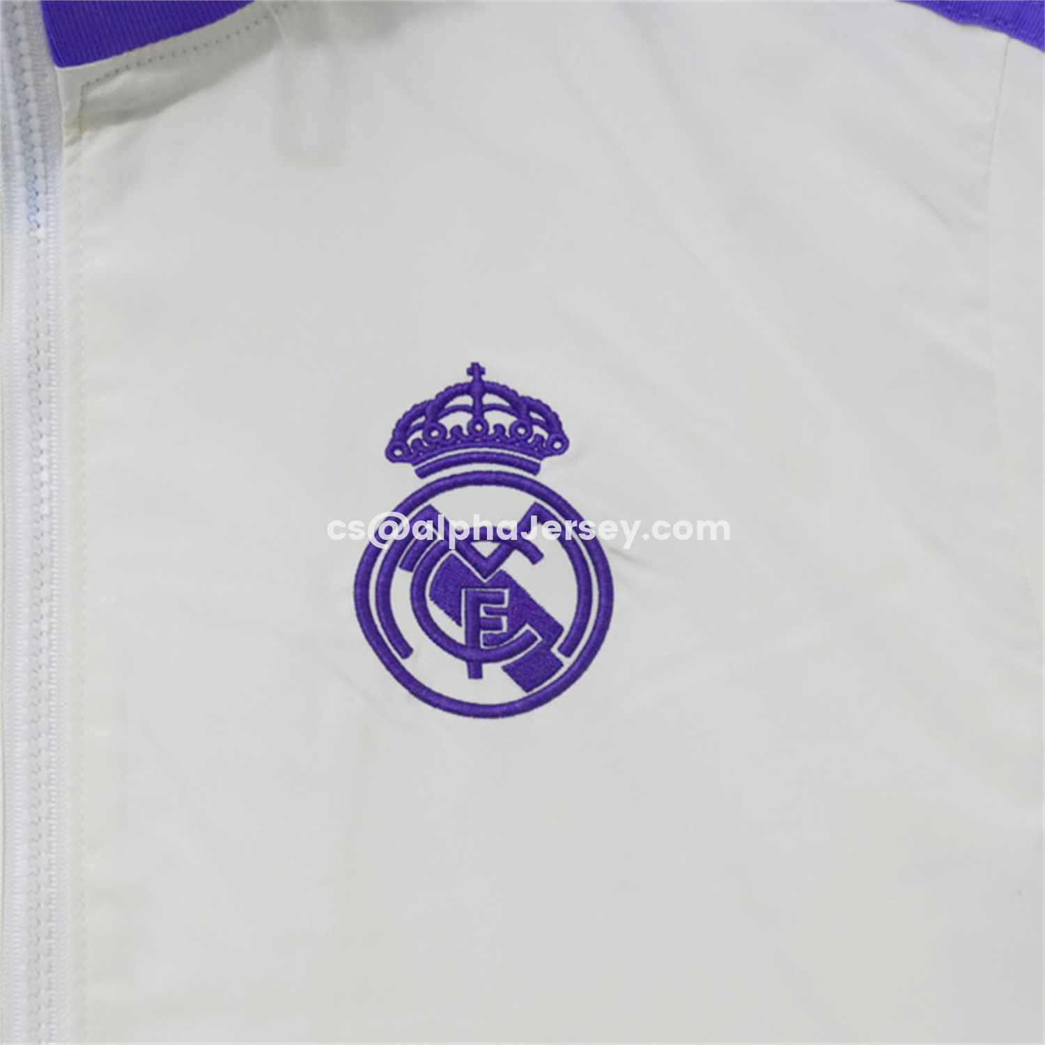 AJ-AlphaJersey-Retro Real Madrid 2024-25 Windbreaker Jacket - Purple And White