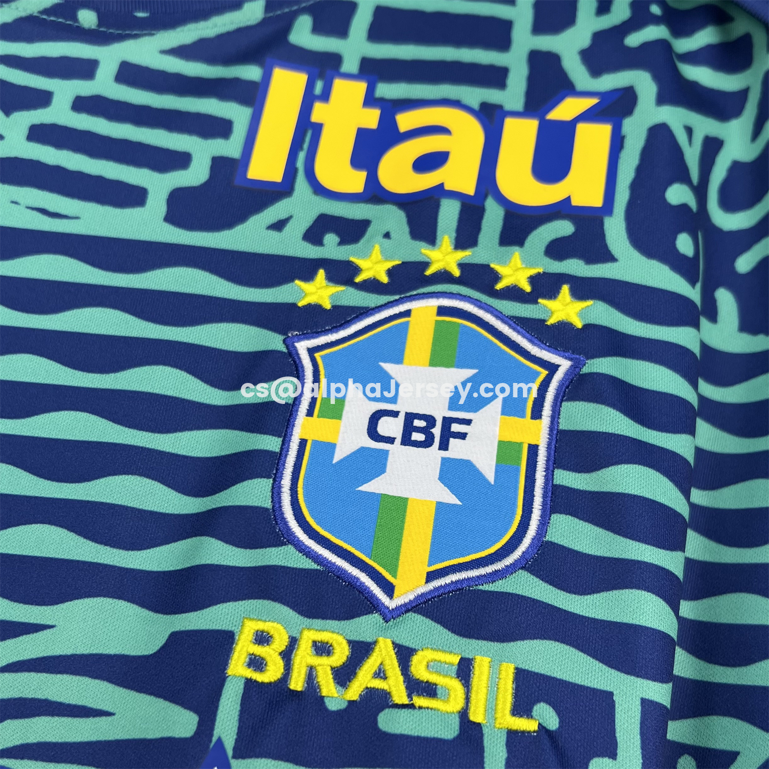 AJ-AlphaJersey-Retro Brazil 2024 Blue Pre-Match Training Jersey - Fans Version