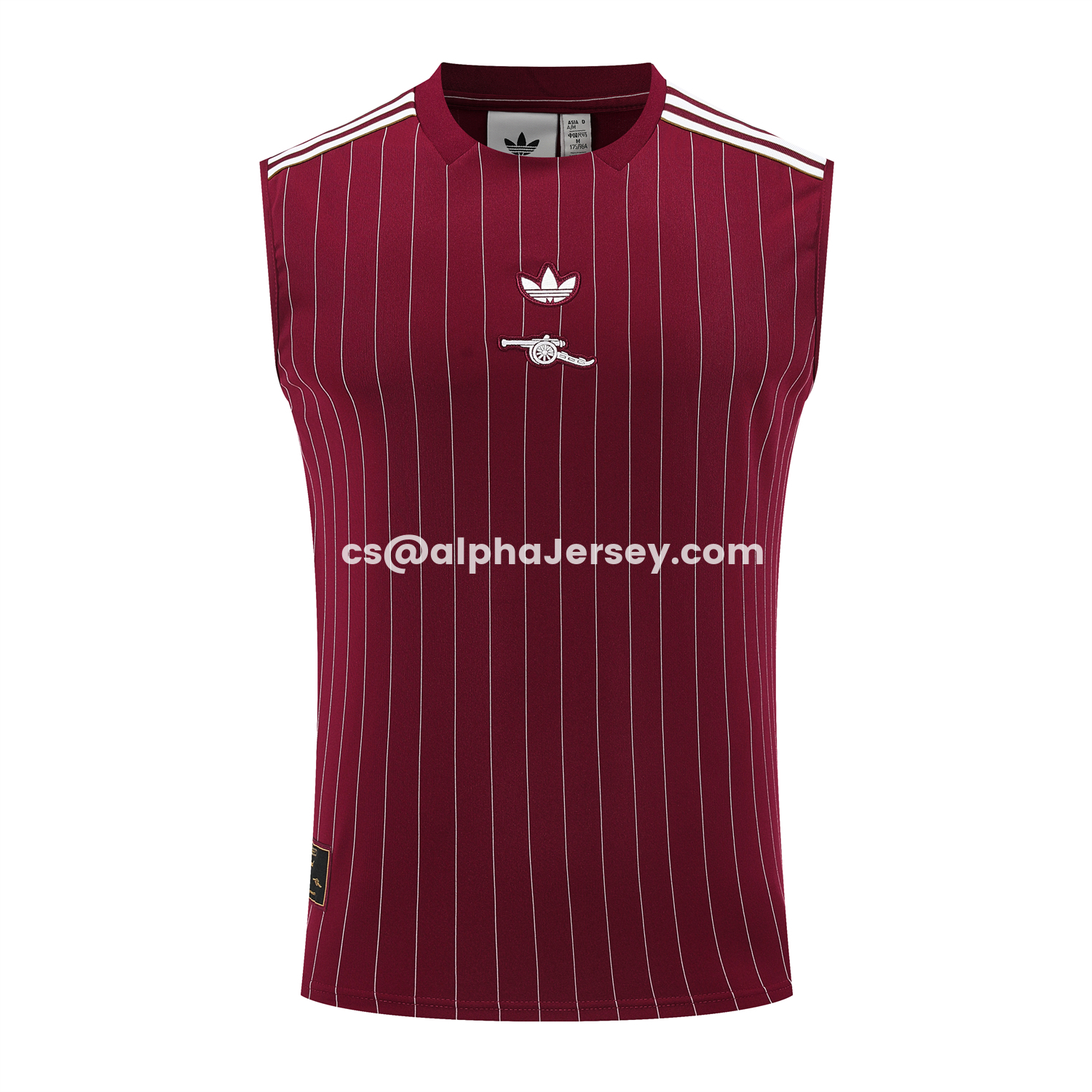 AJ-AlphaJersey-Arsenal 25-26 Retro Style Vest Training Set - Burgundy With White Stripes Top & Pants