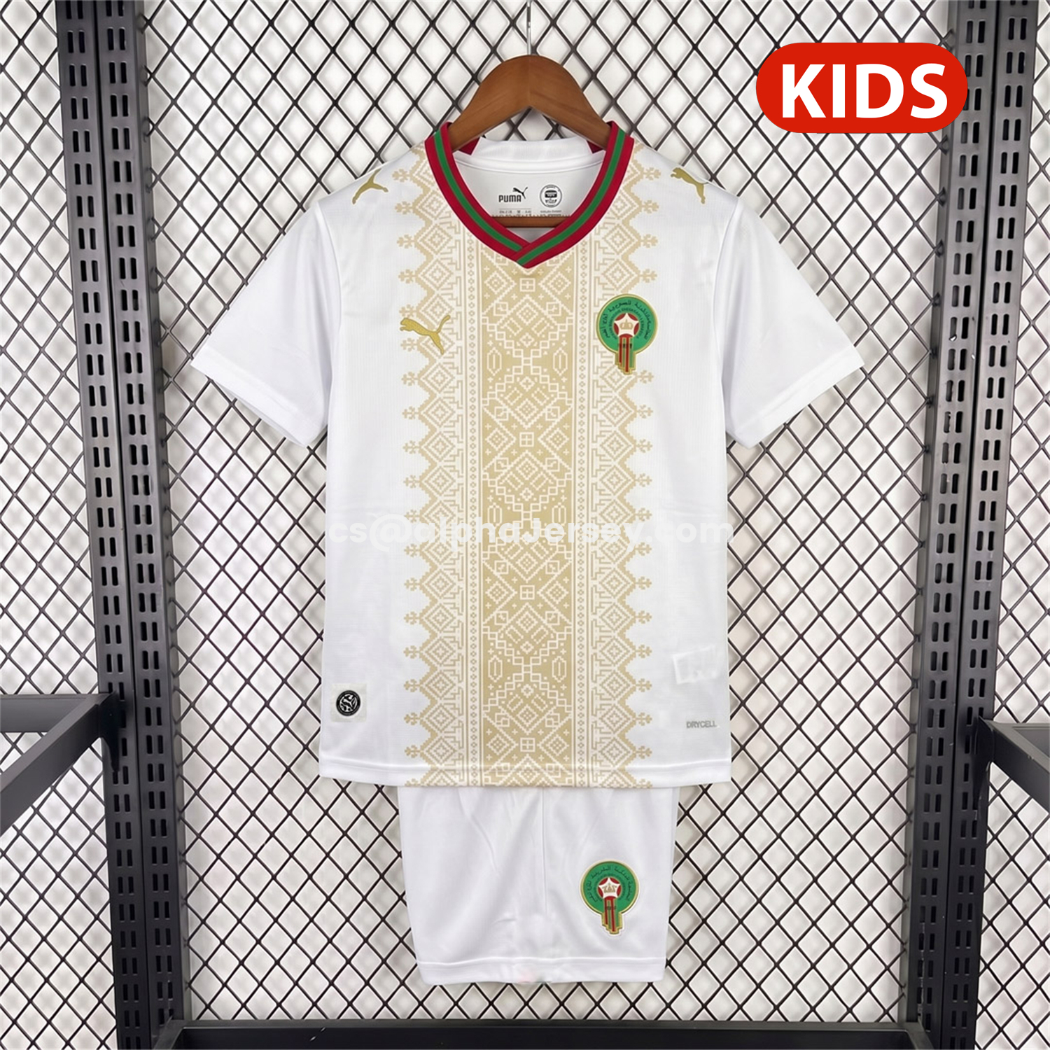 AJ-AlphaJersey-Morocco 2026 Away Kids Kit