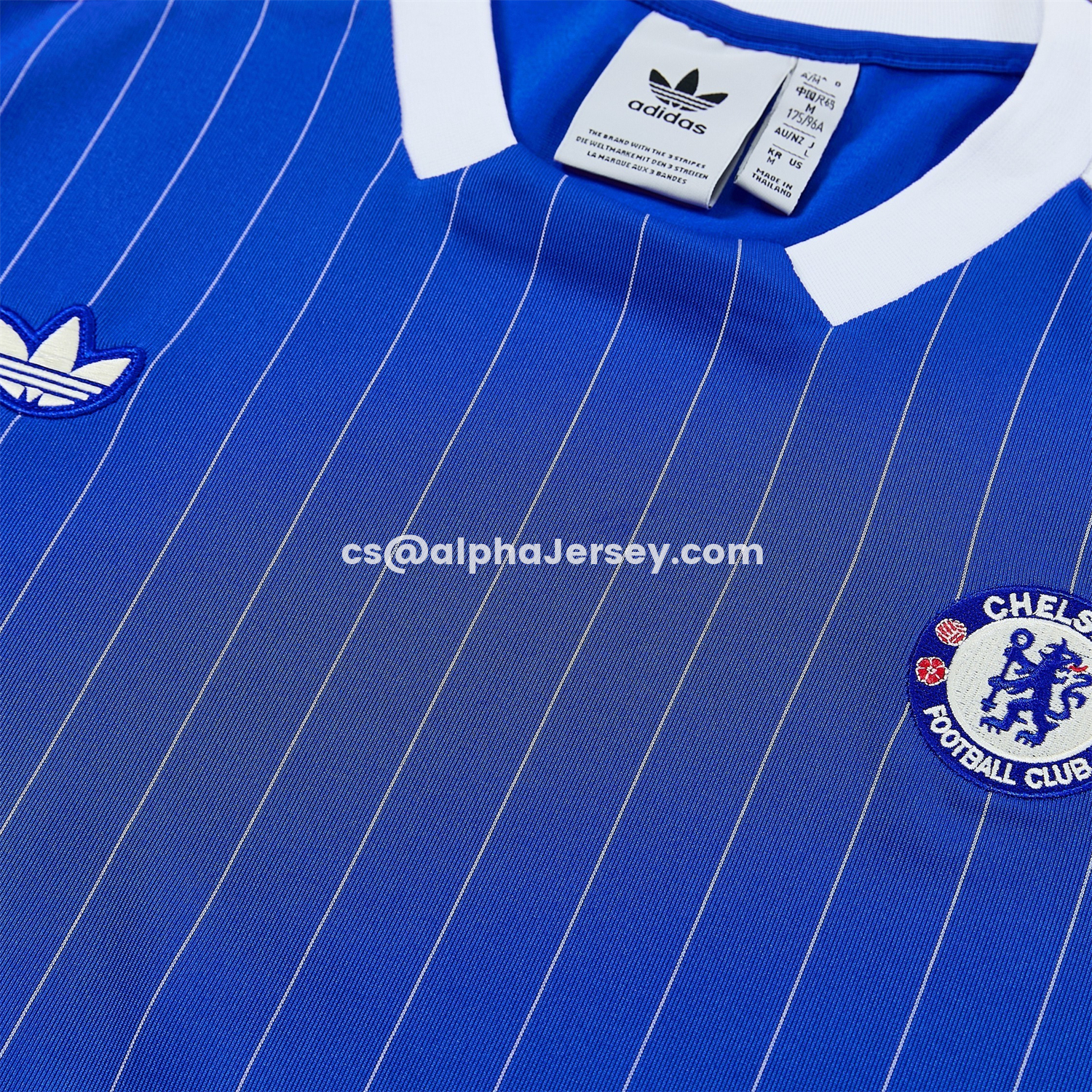 AJ-AlphaJersey-C.H.E.L.S.E.A 25-26 Retro Style Short-Sleeve Training Set - Blue Top & White Pants