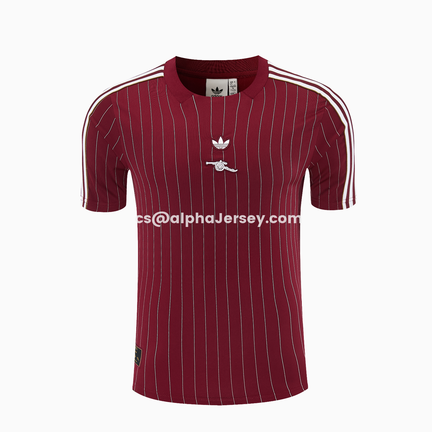 AJ-AlphaJersey-Arsenal 25-26 Retro Style Short-Sleeve Training Set - Dark Red With White Stripes Top & Pants