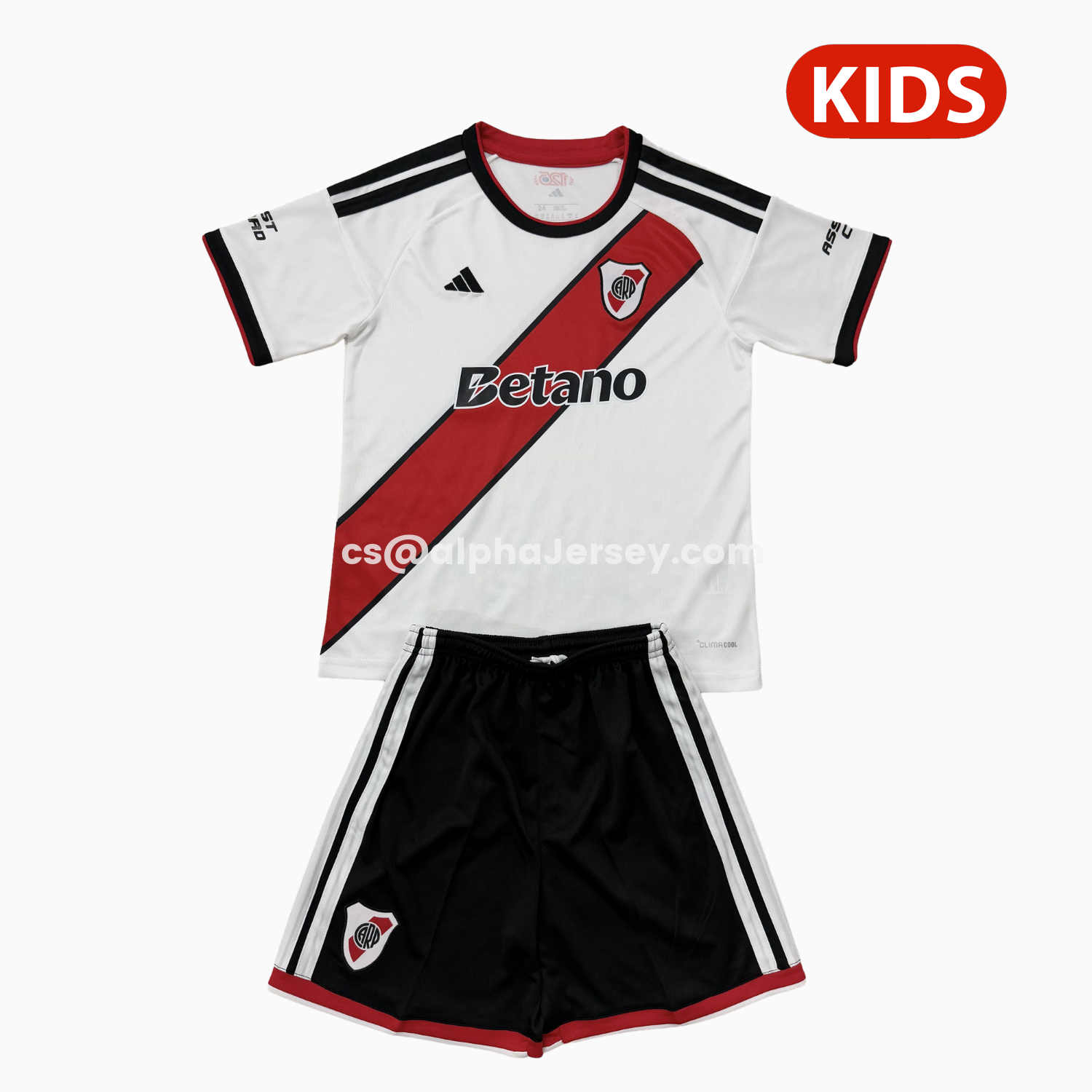 AJ-AlphaJersey-River Plate 26-27 Home Kids Kit