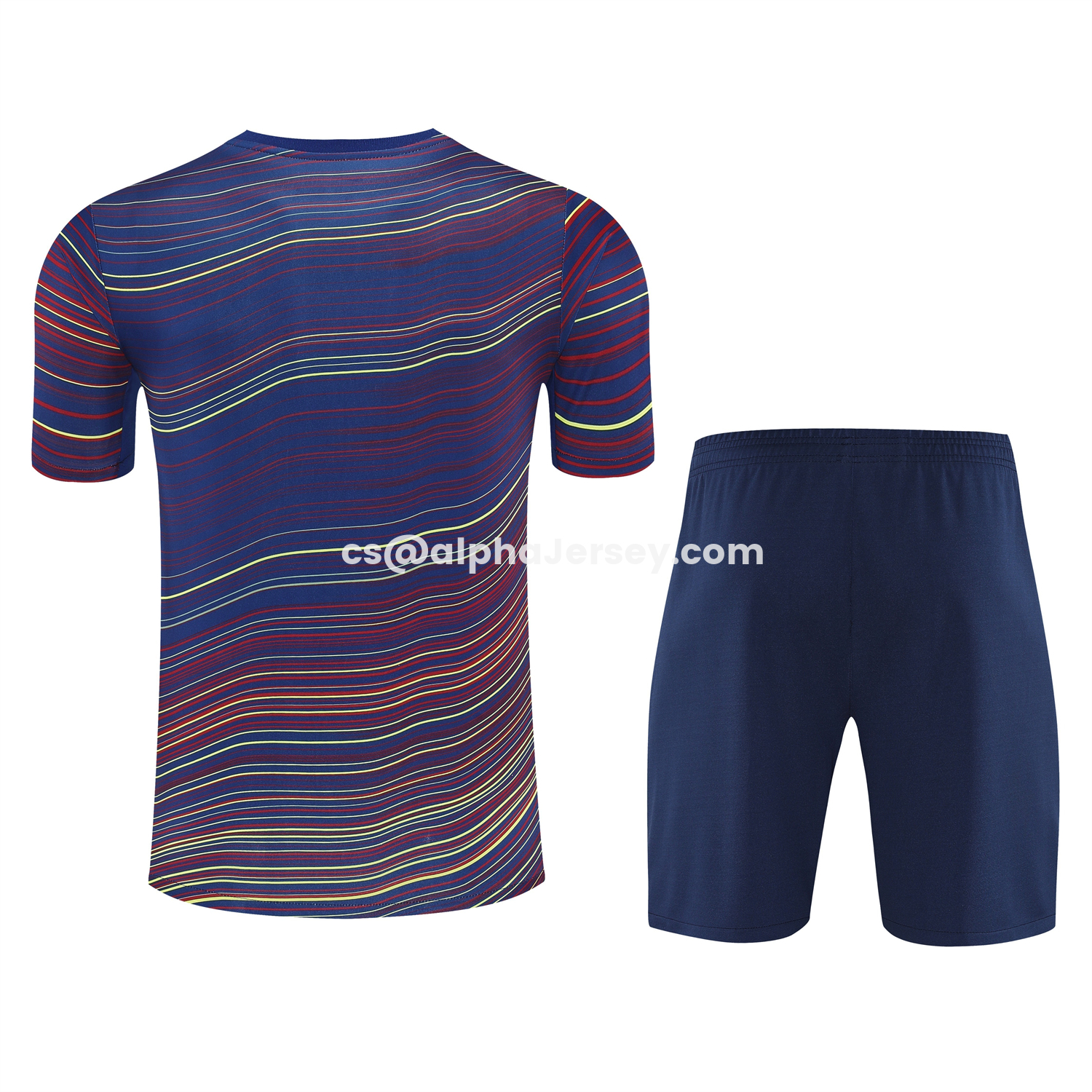 AJ-AlphaJersey-Barcelona 25-26 Short-Sleeve Training Set - Colors Top & Dark Blue Pants