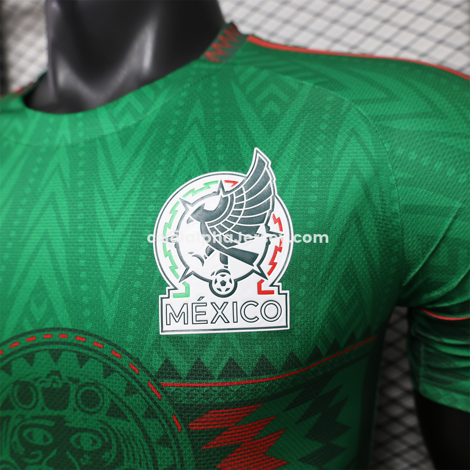 AJ-AlphaJersey-Mexico 2026 Aztec Sun Stone Green Special Jersey - Player Version
