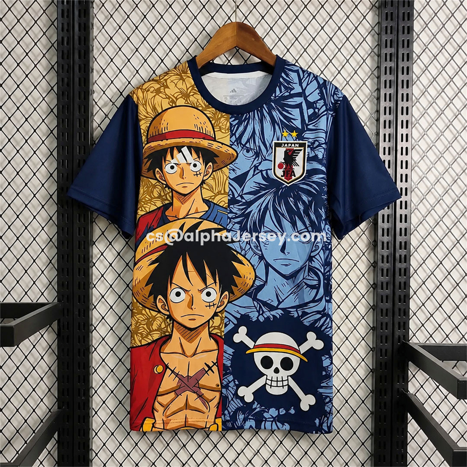 AJ-AlphaJersey-Japan 2026 Luffy Skull Blue Yellow Special Jersey - Fans Version