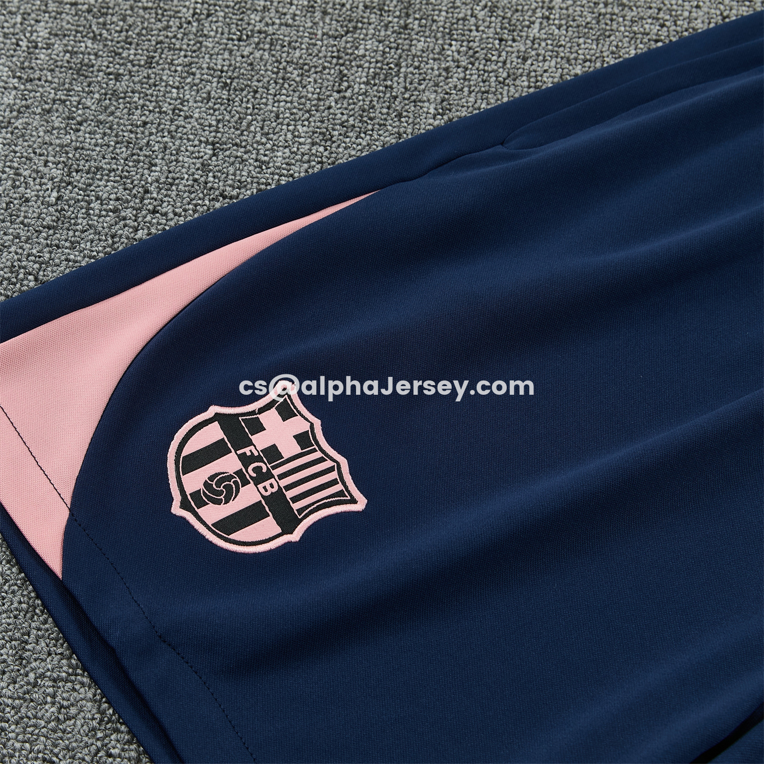 AJ-AlphaJersey-Barcelona 25-26 Vest Training Set - Colors Top & Dark Blue With Pink Accents Pants