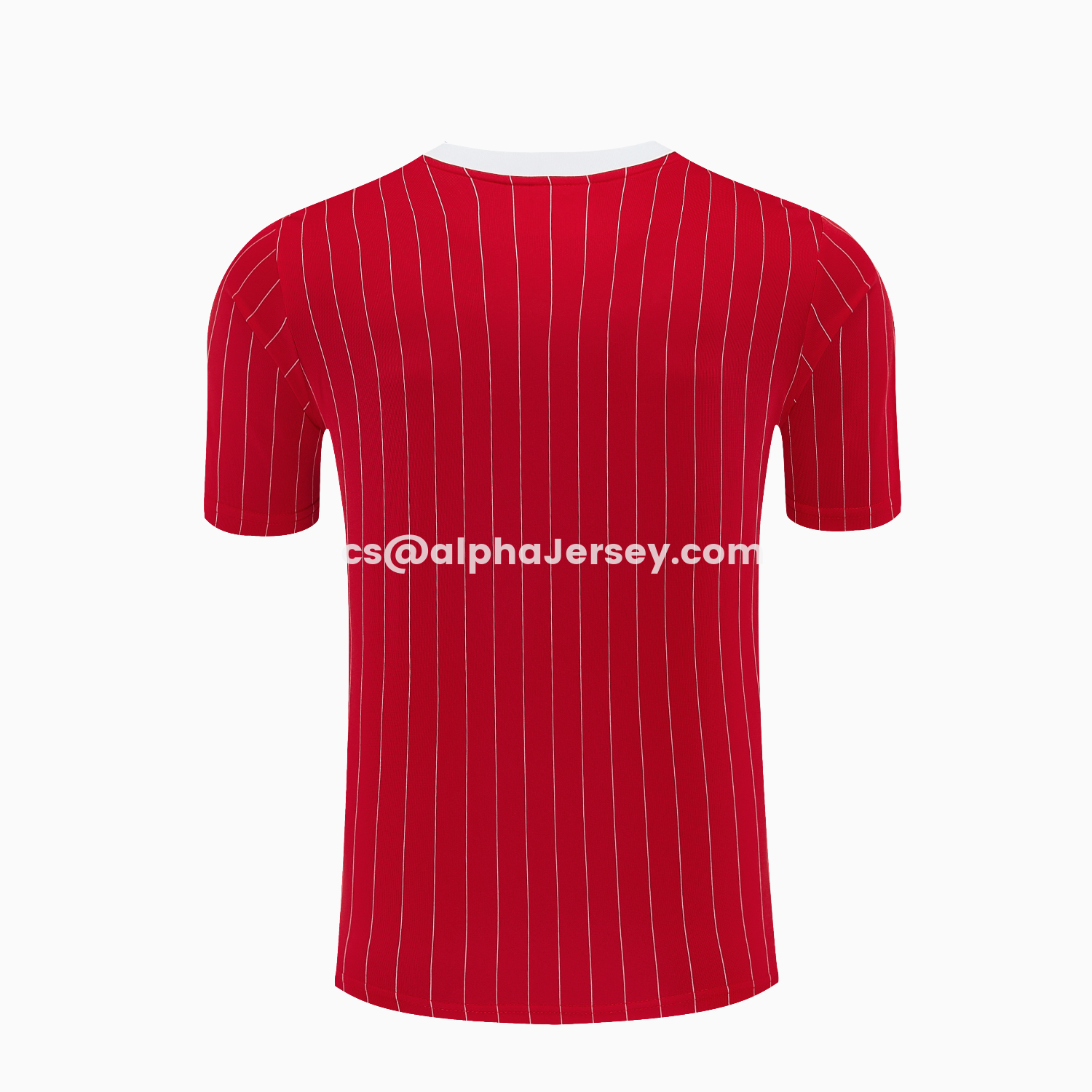 AJ-AlphaJersey-Manchester United 25-26 Retro Style Short-Sleeve Training Set - Red With White Stripes Top & Pants