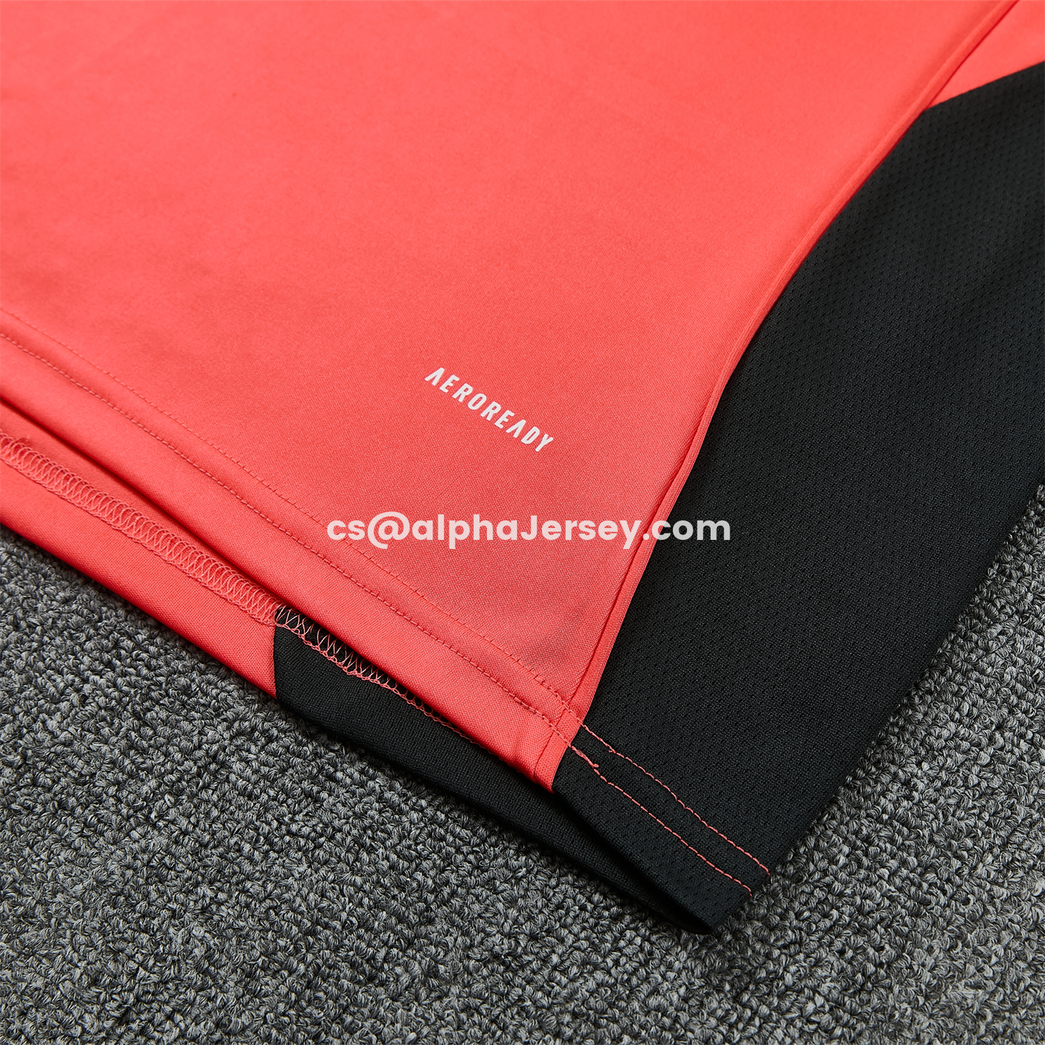 AJ-AlphaJersey-Bayern Munich 25-26 Vest Training Set - Coral With Black Accents Top & Black With Coral Accents Pants