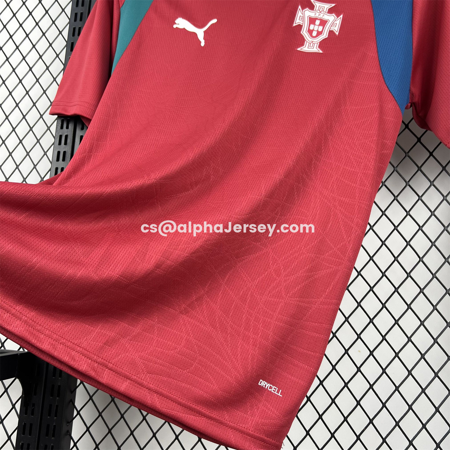 AJ-AlphaJersey-Portugal 2026 Pre-Match Maroon With Blue Green Jersey - Fans Version