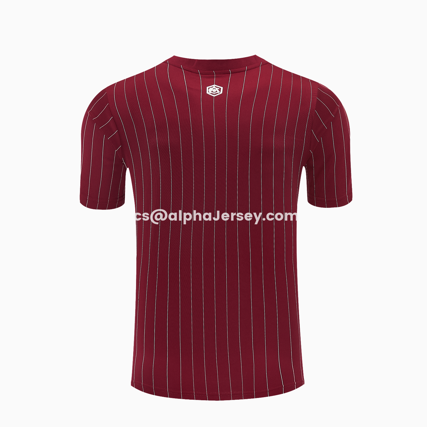 AJ-AlphaJersey-Arsenal 25-26 Retro Style Short-Sleeve Training Set - Dark Red With White Stripes Top & Pants