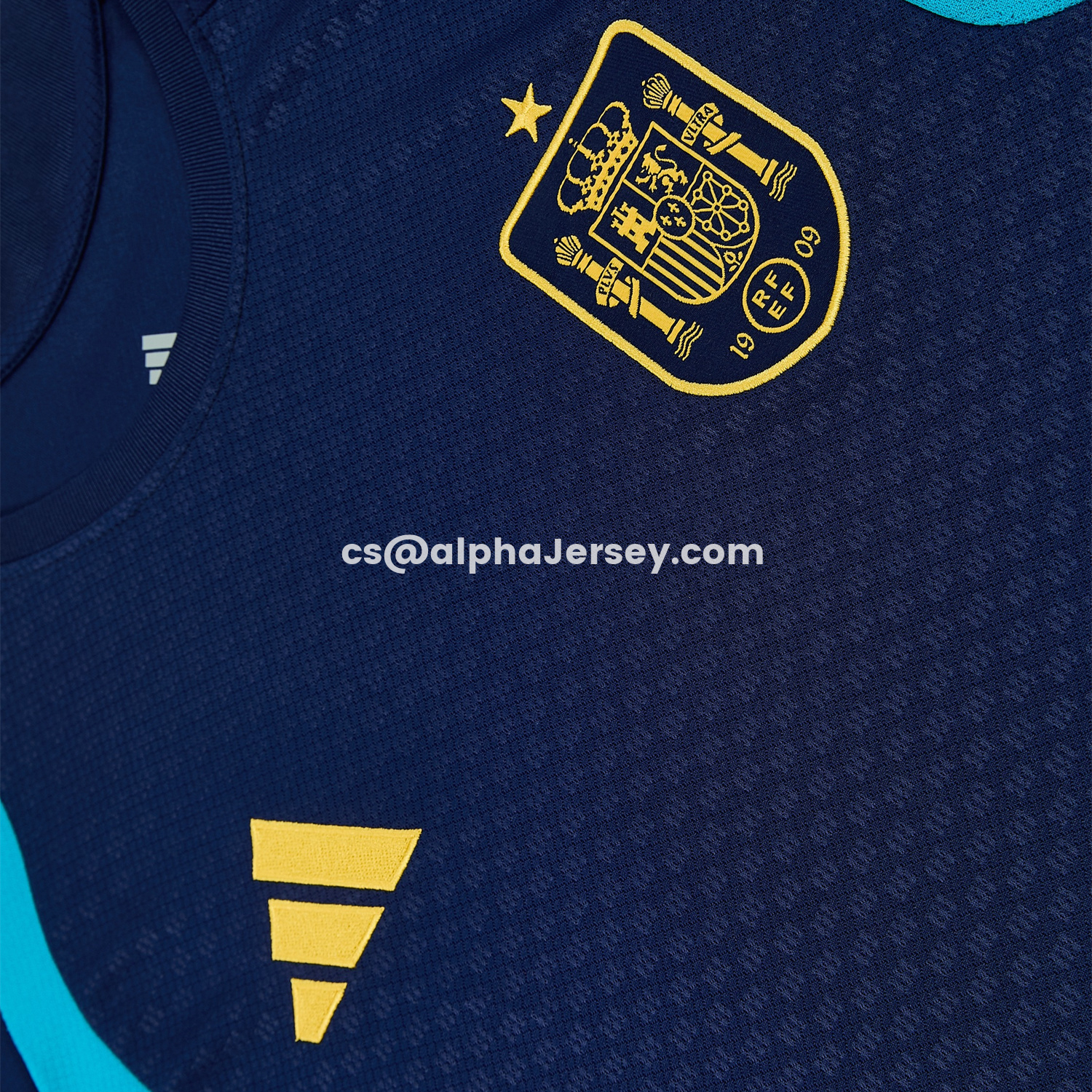 AJ-AlphaJersey-Spain 2026 Short-Sleeve Training Set - Dark Blue Top & Dark Blue Pants