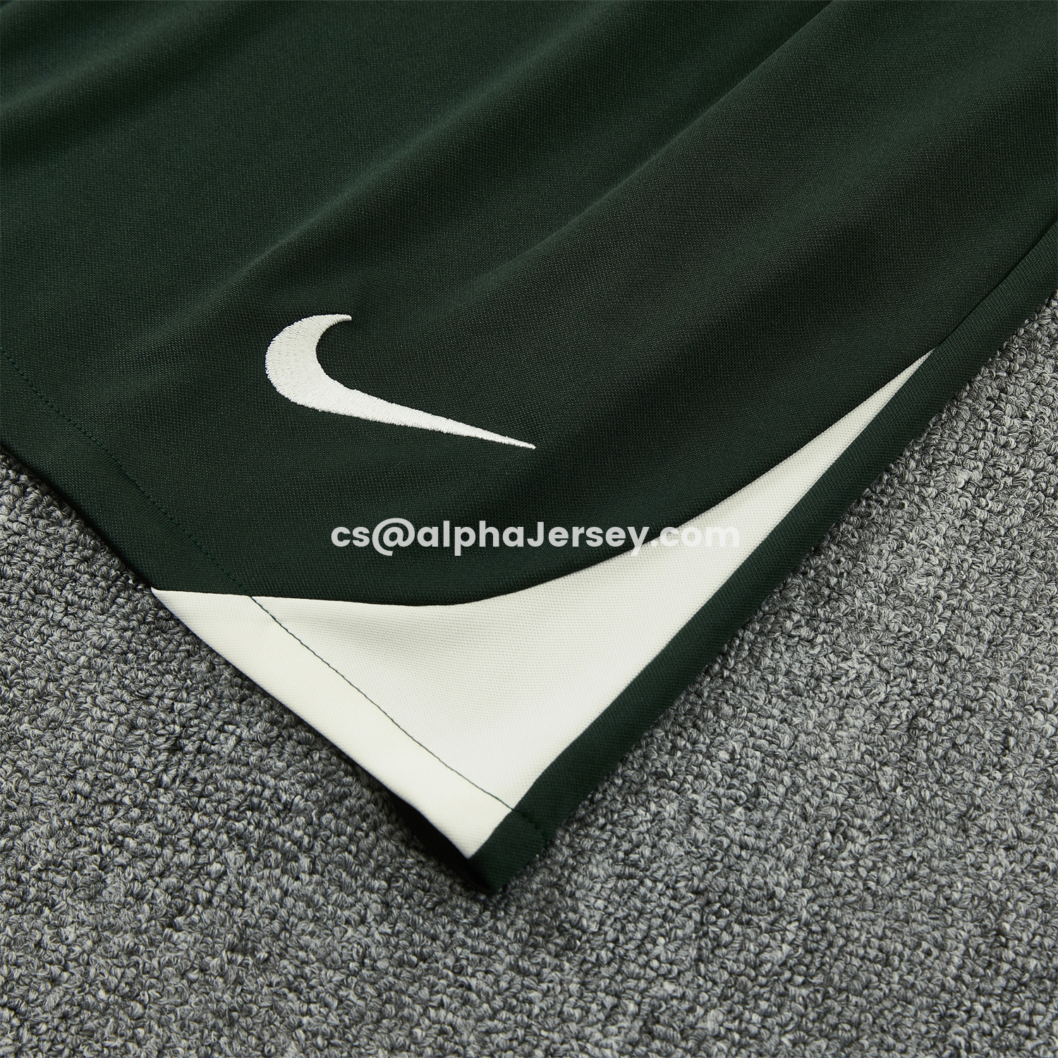 AJ-AlphaJersey-C.H.E.L.S.E.A 25-26 Vest Training Set - Light Gray With Dark Green Accents Top & Dark Green Pants