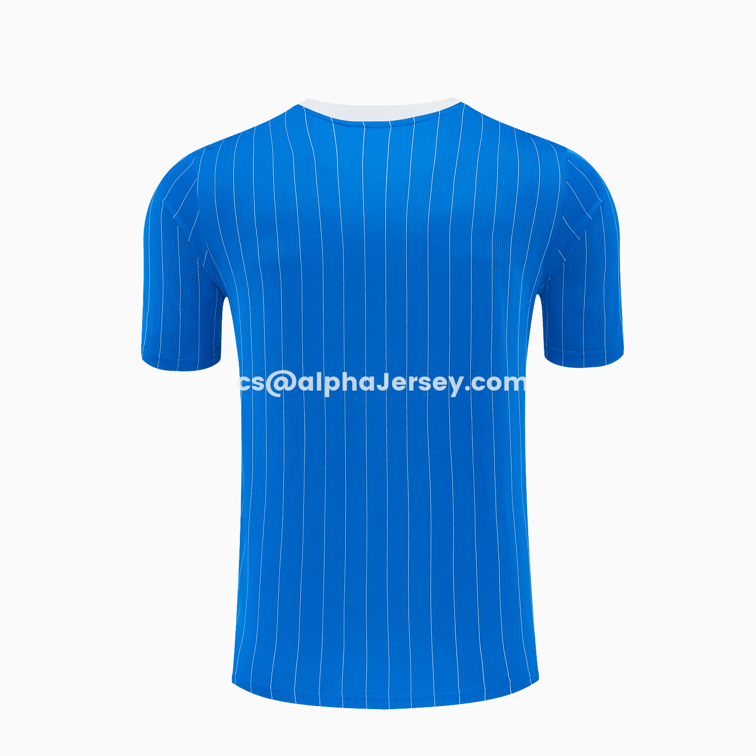 AJ-AlphaJersey-Real Madrid 25-26 Retro Style Short-Sleeve Training Set - Blue With White Stripes Top & Pants