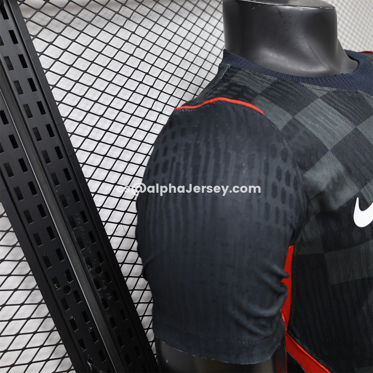 AJ-AlphaJersey-Croatia 2026 Dark Gray Checkered Pattern Checkerboard Special Edition Jersey - Player Version