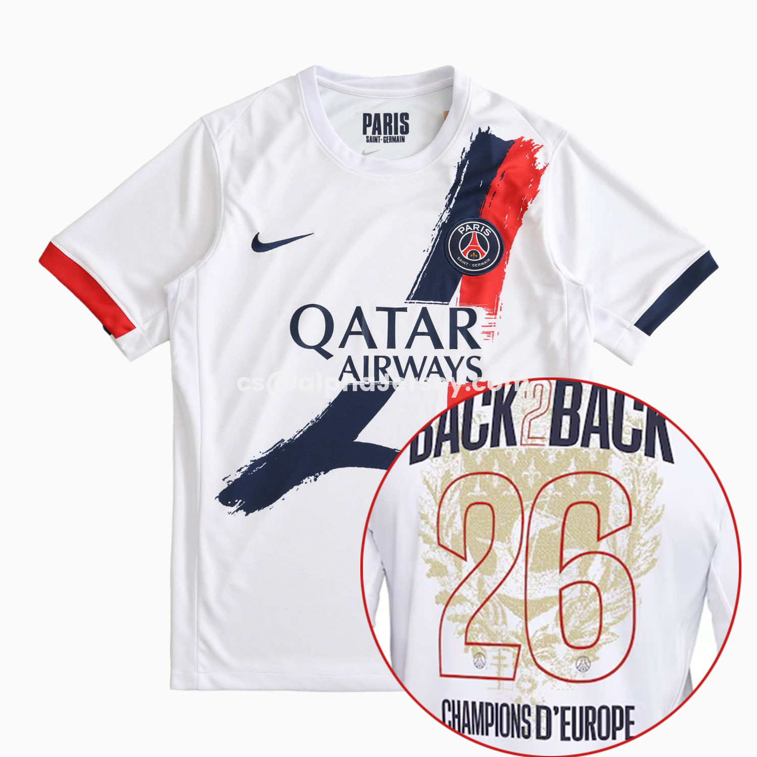 AJ-AlphaJersey-【Champion 26 Font】Paris Saint-Germain PSG 25-26 Away Jersey - Fans Version
