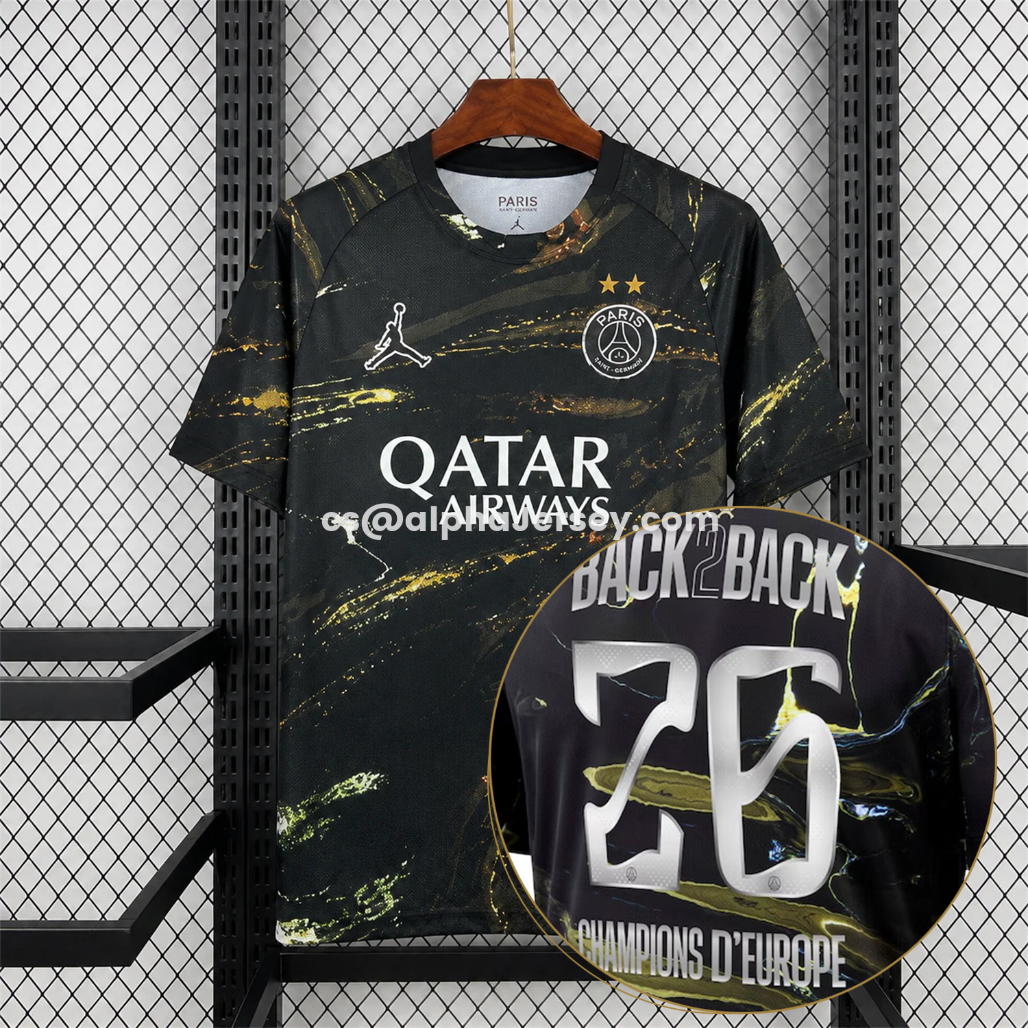 AJ-AlphaJersey-【Champion 26 Font】Paris Saint-Germain PSG 25-26 Night Version Fifth Jersey - Fans Version