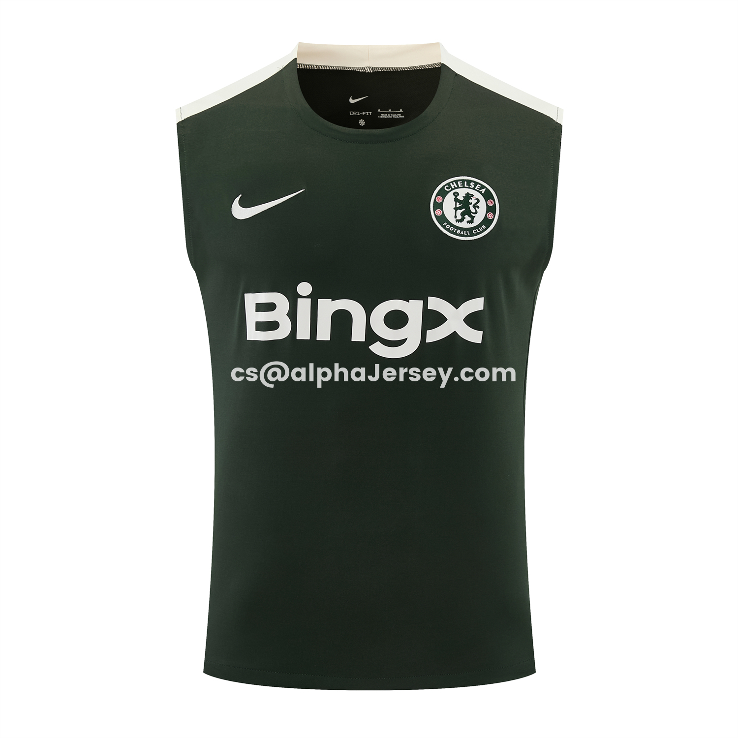 AJ-AlphaJersey-C.H.E.L.S.E.A 25-26 Vest Training Set - Dark Green With White Accents Top & Pants