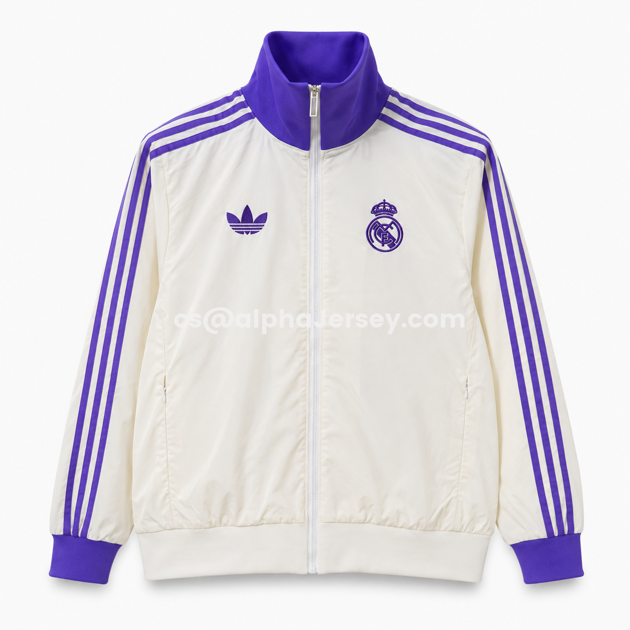 AJ-AlphaJersey-Retro Real Madrid 2024-25 Windbreaker Jacket - Purple And White
