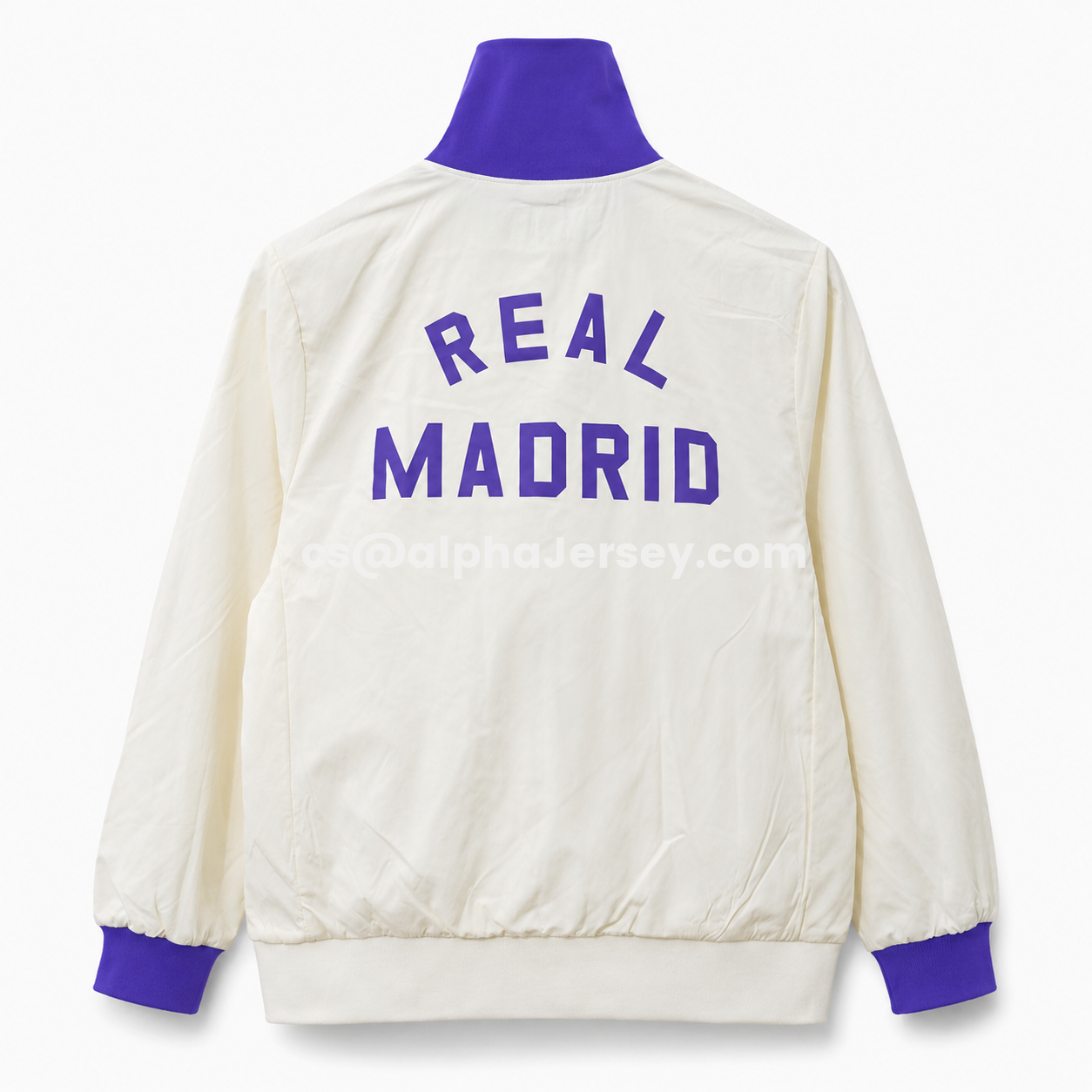 AJ-AlphaJersey-Retro Real Madrid 2024-25 Windbreaker Jacket - Purple And White
