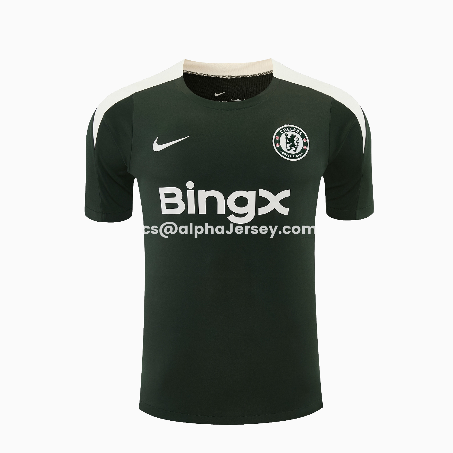 AJ-AlphaJersey-C.H.E.L.S.E.A 25-26 Short-Sleeve Training Set - Dark Green With White Accents Top & Pants