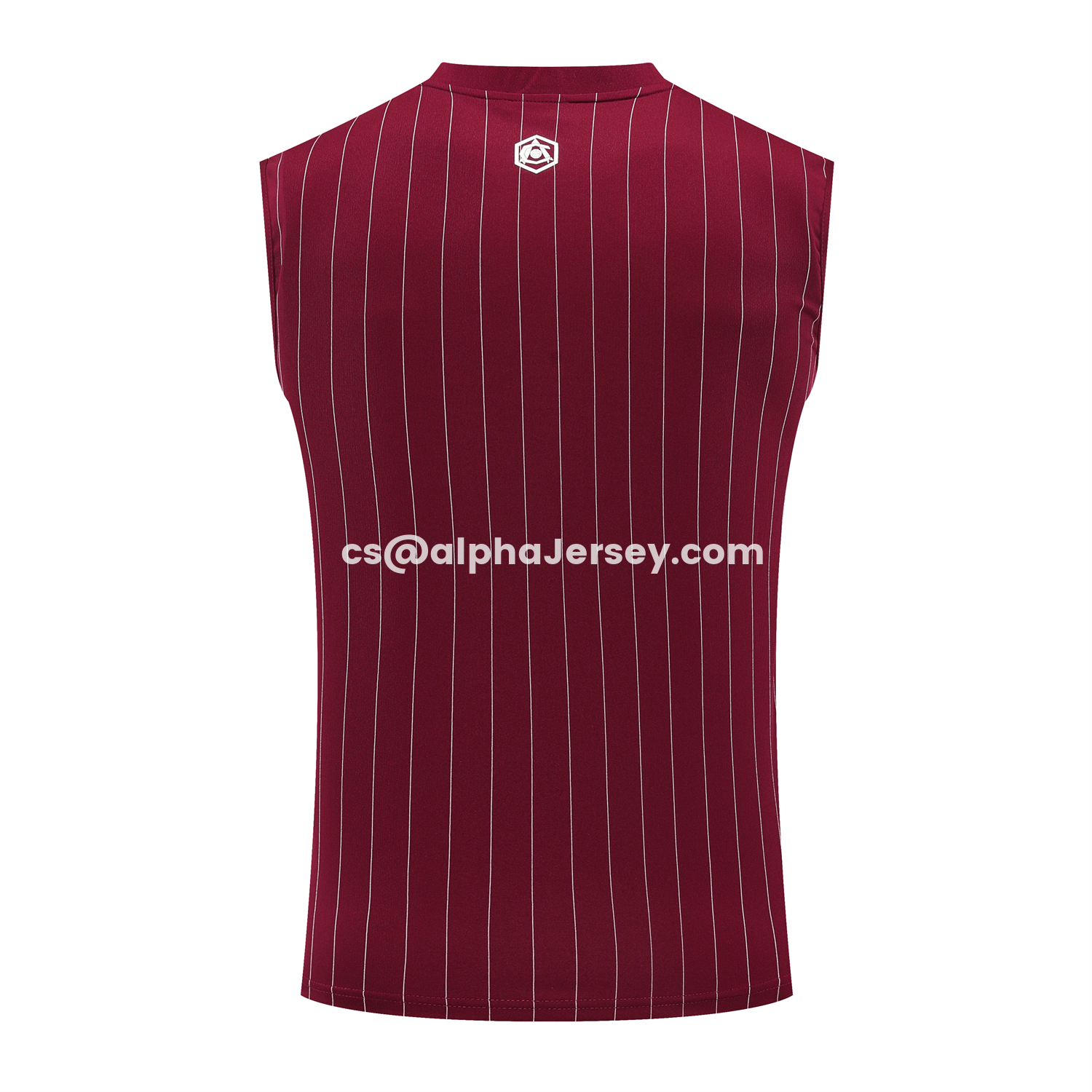 AJ-AlphaJersey-Arsenal 25-26 Retro Style Vest Training Set - Burgundy With White Stripes Top & Pants