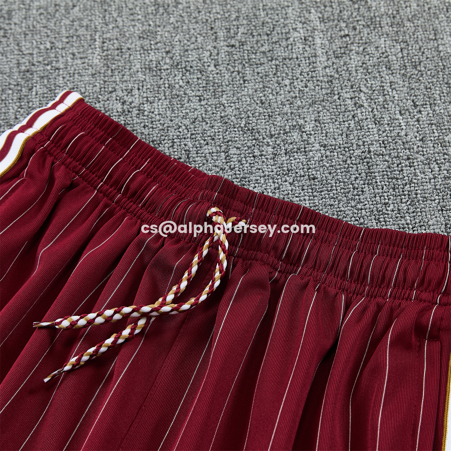 AJ-AlphaJersey-Arsenal 25-26 Retro Style Short-Sleeve Training Set - Dark Red With White Stripes Top & Pants