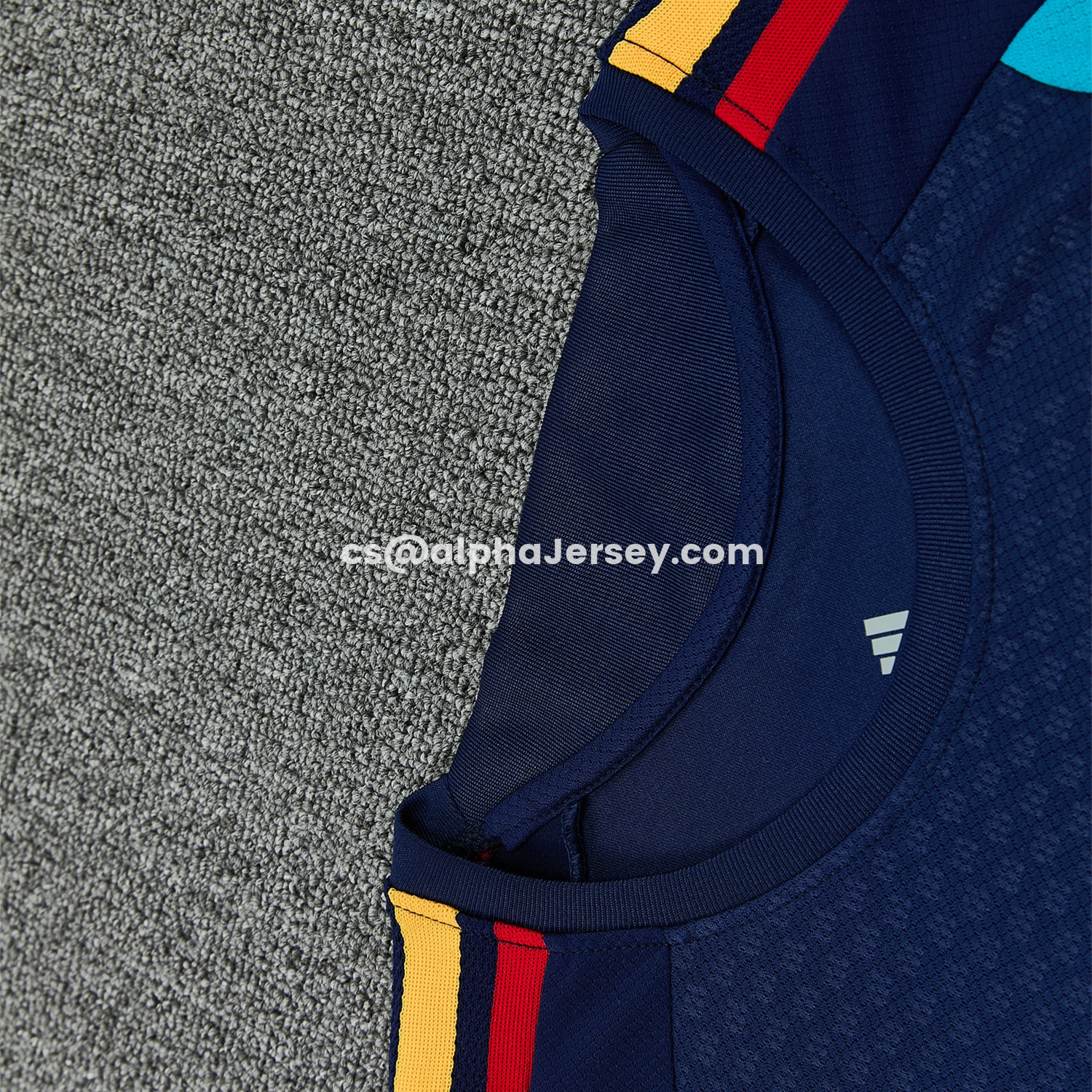 AJ-AlphaJersey-Spain 2026 Short-Sleeve Training Set - Dark Blue Top & Dark Blue Pants