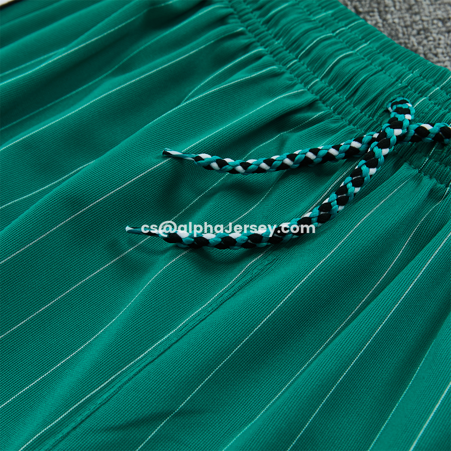 AJ-AlphaJersey-Liver.pool 25-26 Retro Style Short-Sleeve Training Set - Green With White Stripes Top & Pants