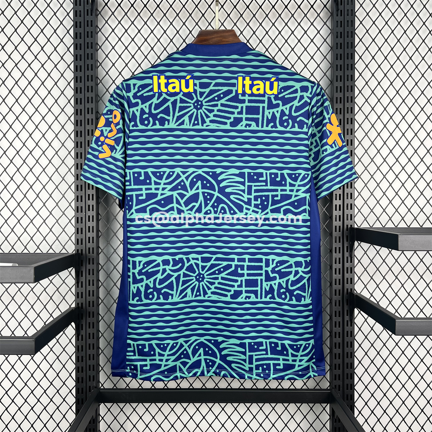 AJ-AlphaJersey-Retro Brazil 2024 Blue Pre-Match Training Jersey - Fans Version