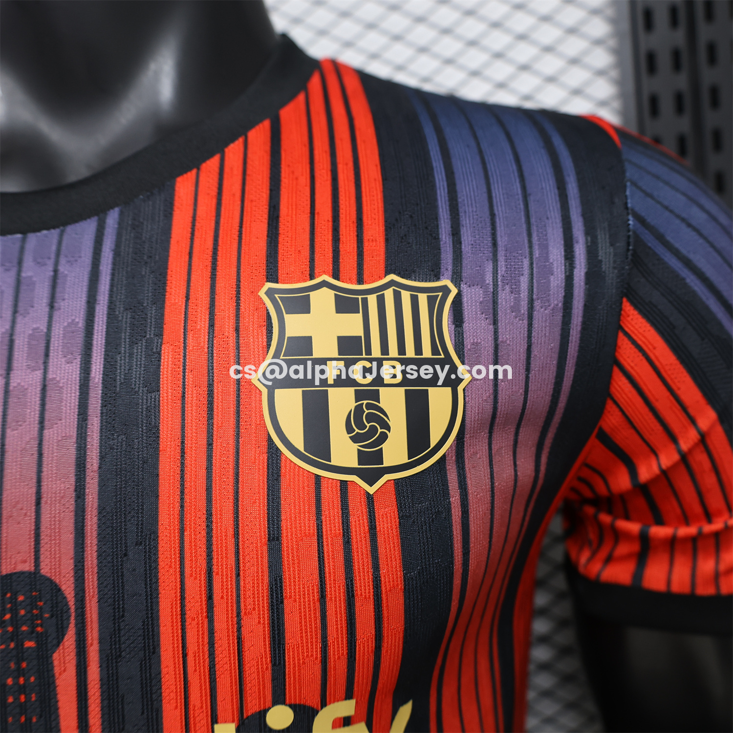 AJ-AlphaJersey-Barcelona 26-27 Grey With Red Special Jersey - Player Version