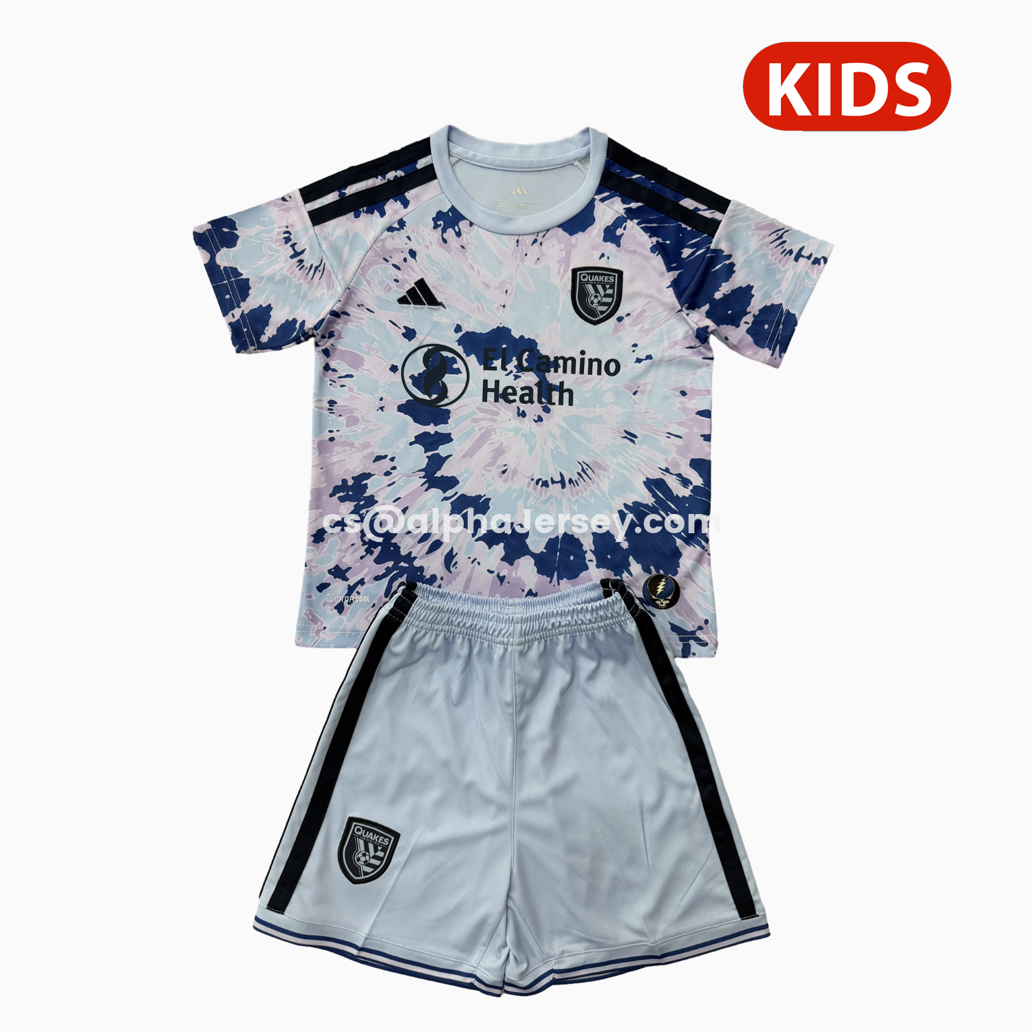 AJ-AlphaJersey-San Jose Earthquakes 26-27 Away Kids Kit