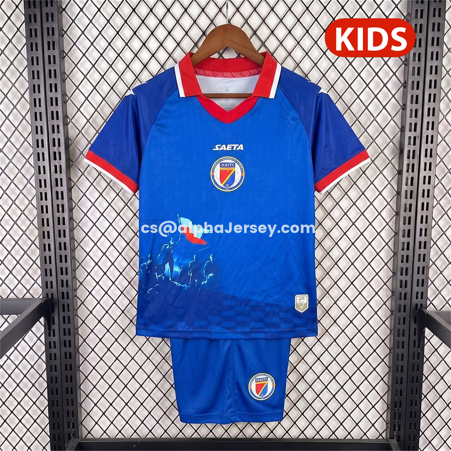 AJ-AlphaJersey-Haiti 2026 Home Kids Kit