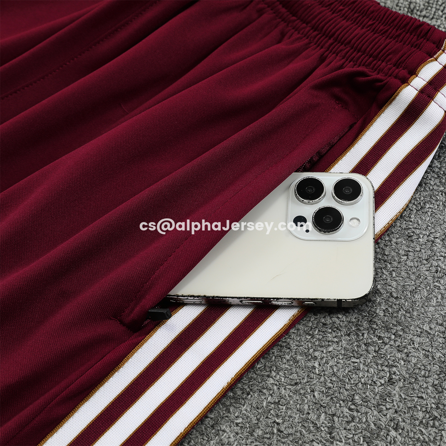 AJ-AlphaJersey-Arsenal 25-26 Retro Style Vest Training Set - Burgundy With White Stripes Top & Pants
