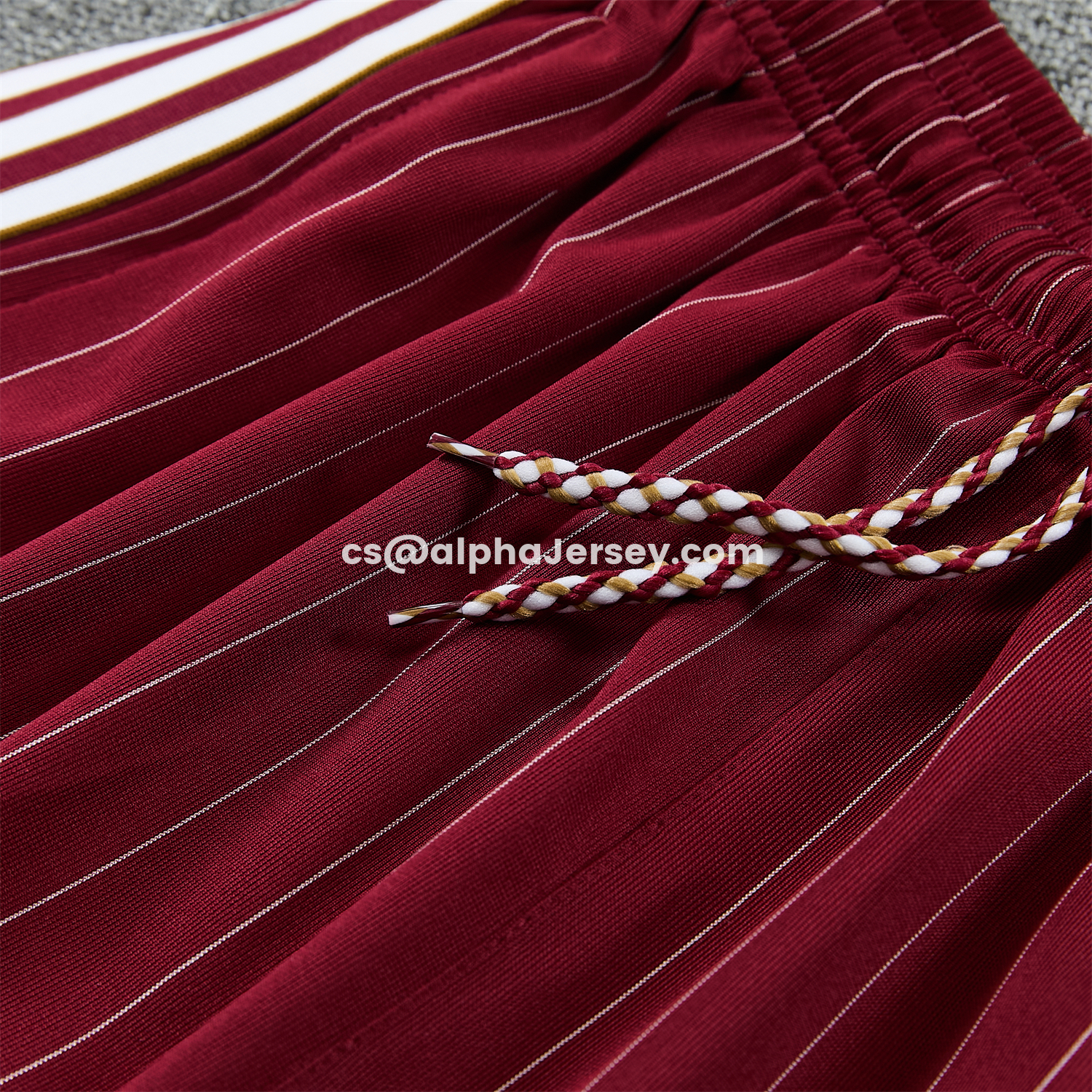 AJ-AlphaJersey-Arsenal 25-26 Retro Style Short-Sleeve Training Set - Dark Red With White Stripes Top & Pants