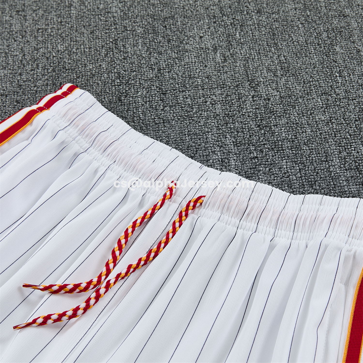AJ-AlphaJersey-Roma 25-26 Retro Style Vest Training Set - White With Red Details Top & Pants