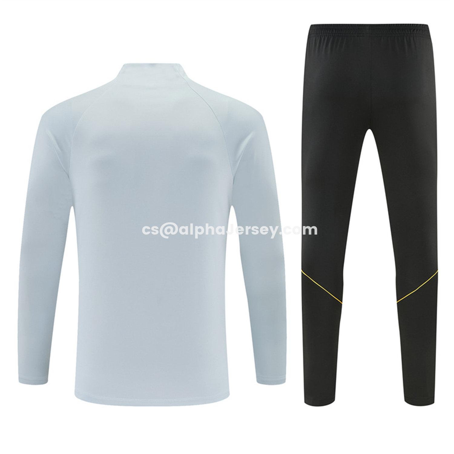 AJ-AlphaJersey-Barcelona 26-27 Kids Long Sleeves Training Set - Light Grey Top & Black Pants