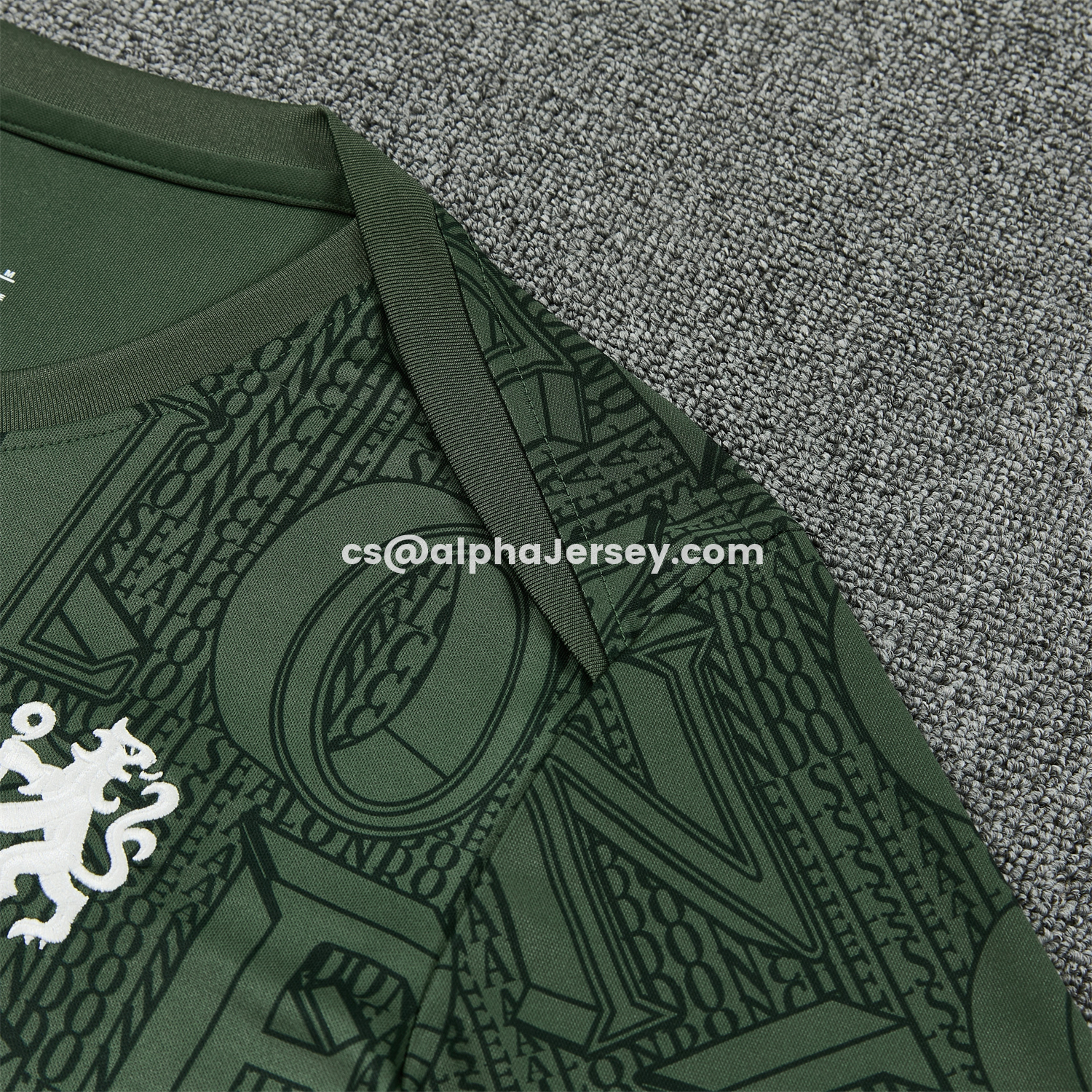 AJ-AlphaJersey-C.H.E.L.S.E.A 25-26 Short-Sleeve Training Set - Dark Green Top & Dark Green Pants