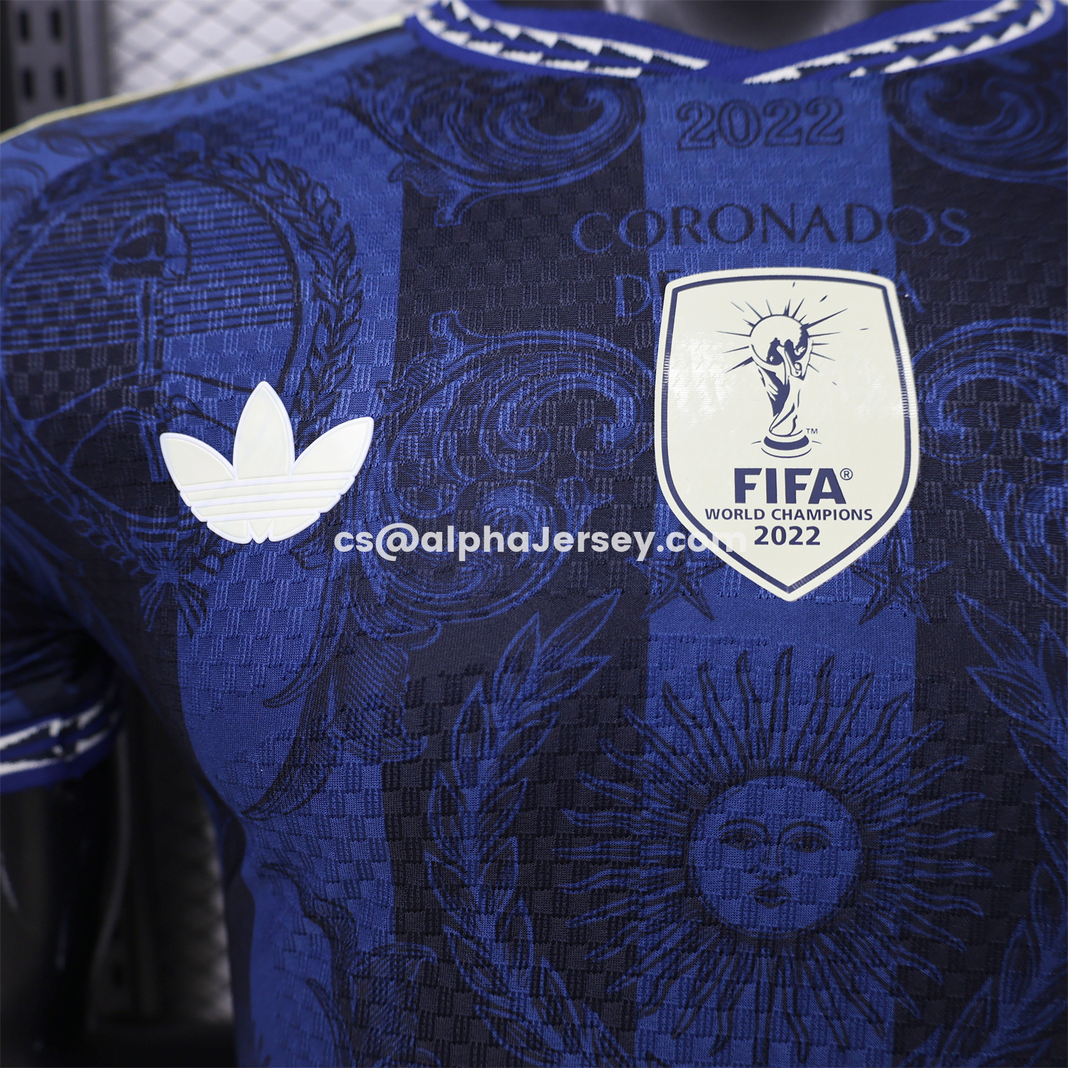 AJ-AlphaJersey-Argentina 2026 Dark Blue And Black Pattern Sun Special Edition Jersey - Player Version