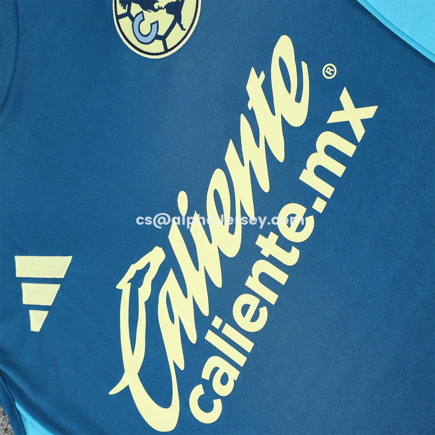 AJ-AlphaJersey-Club América 25-26 Short-Sleeve Training Set - Royal Blue With Light Blue Accents Top & Pants