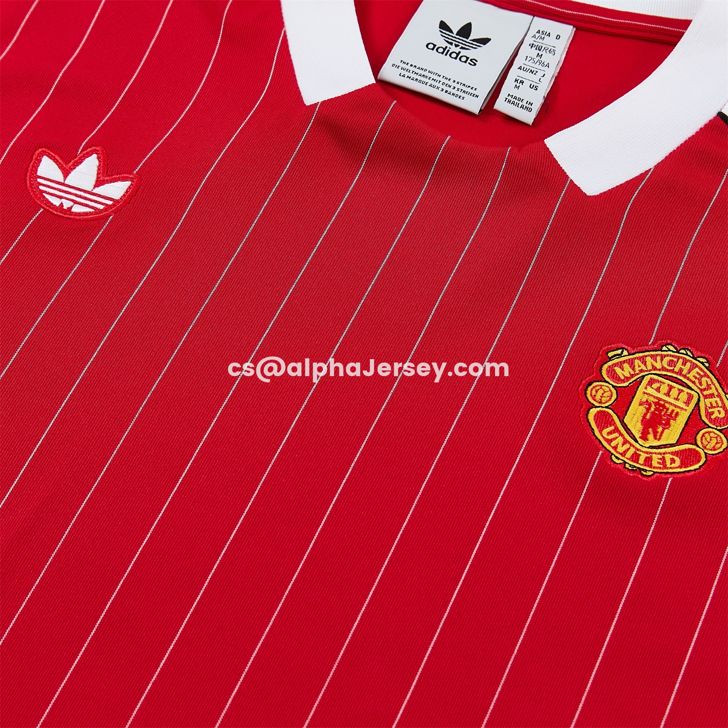 AJ-AlphaJersey-Manchester United 25-26 Retro Style Vest Training Set - Red With White Stripes Top & Pants