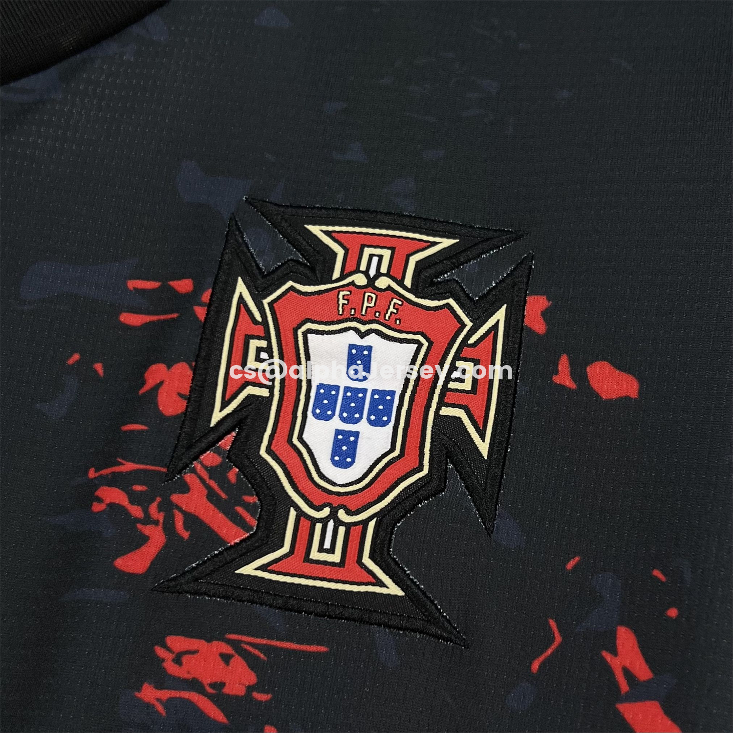 AJ-AlphaJersey-Portugal 2026 Black With Red Accents Special Jersey - Fans Version